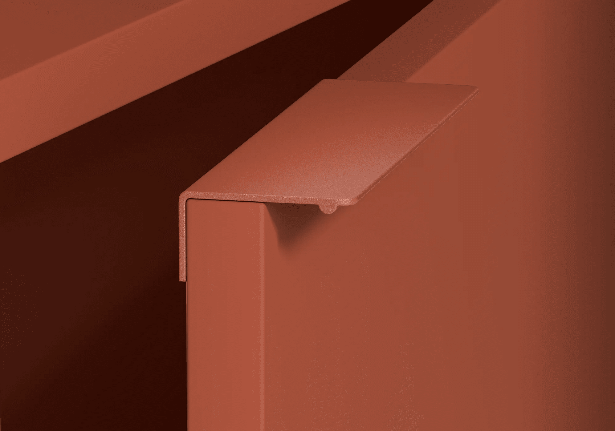 Petite 2-tiroirs Commode en Terracotta avec Portes, Panneaux Arriere et Pieds - 93x43x40cm 5