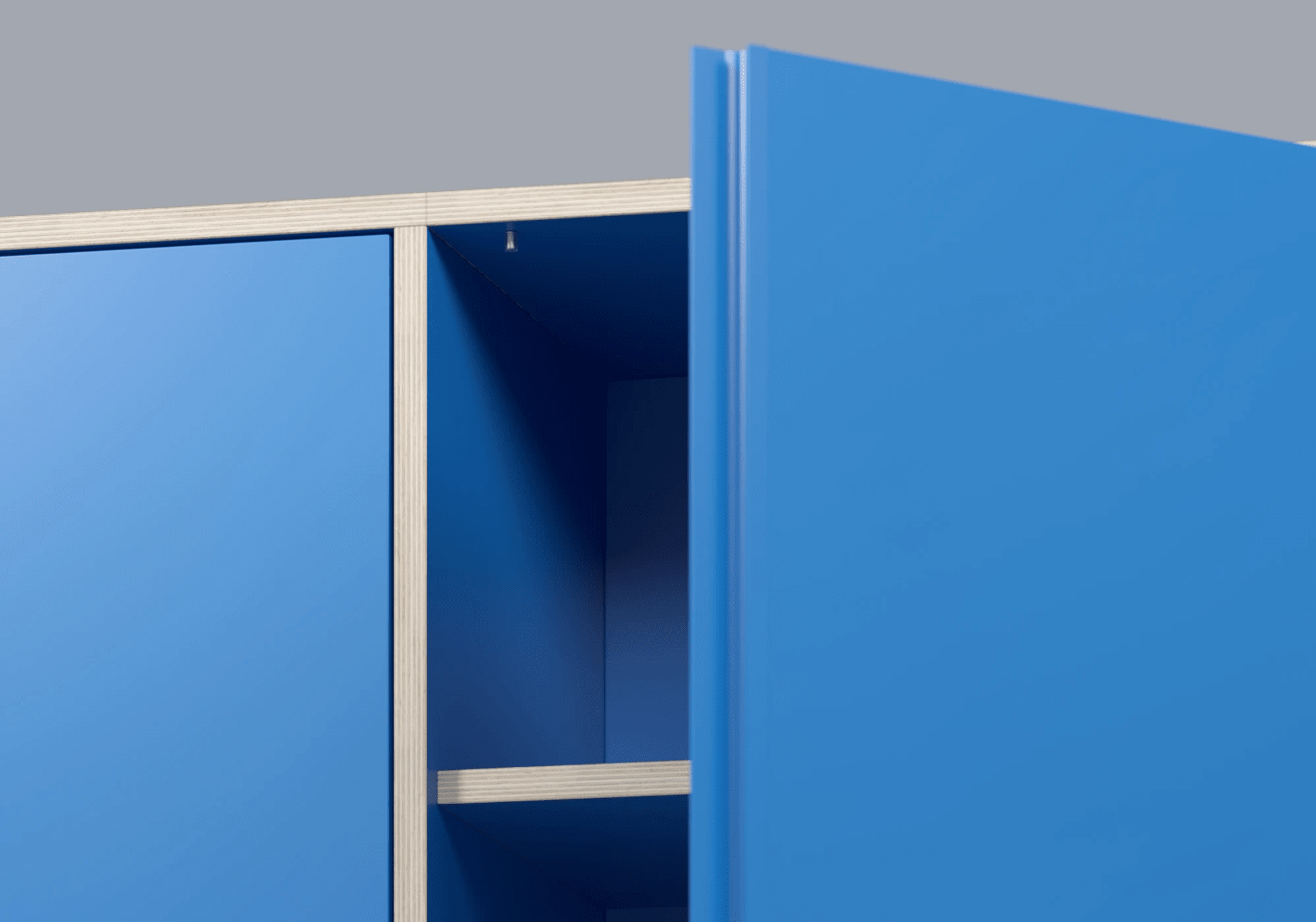 Large 6-tiroirs Commode en Contreplaqué Bleu contreplaqué - 220x83x32cm 6