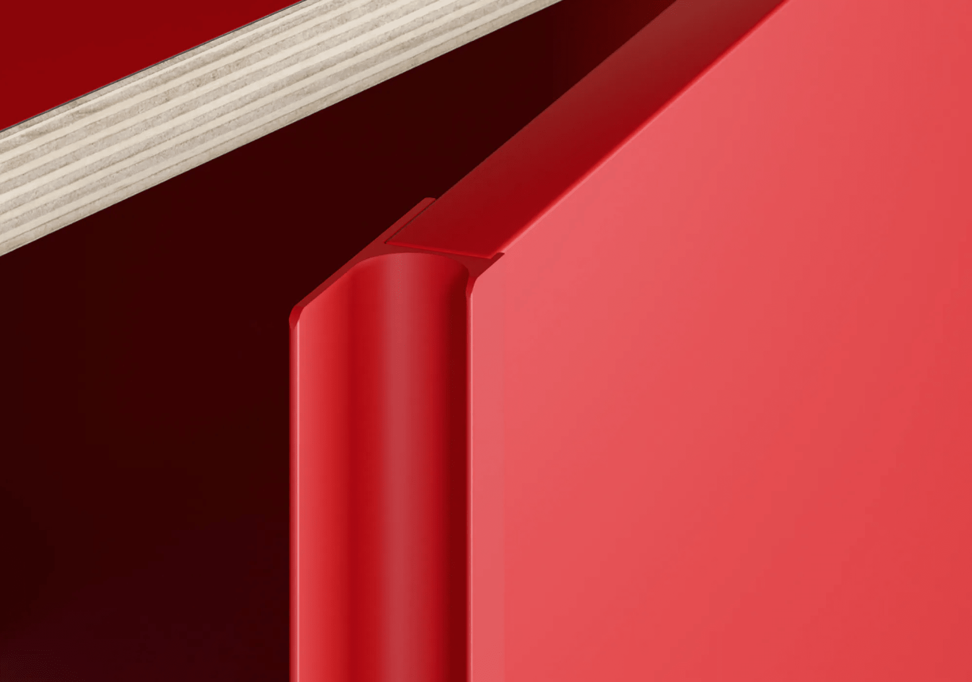 3-tiroirs Commode en Panneau Contreplaqué Vrai Rouge contreplaqué - 99x123x32cm 5