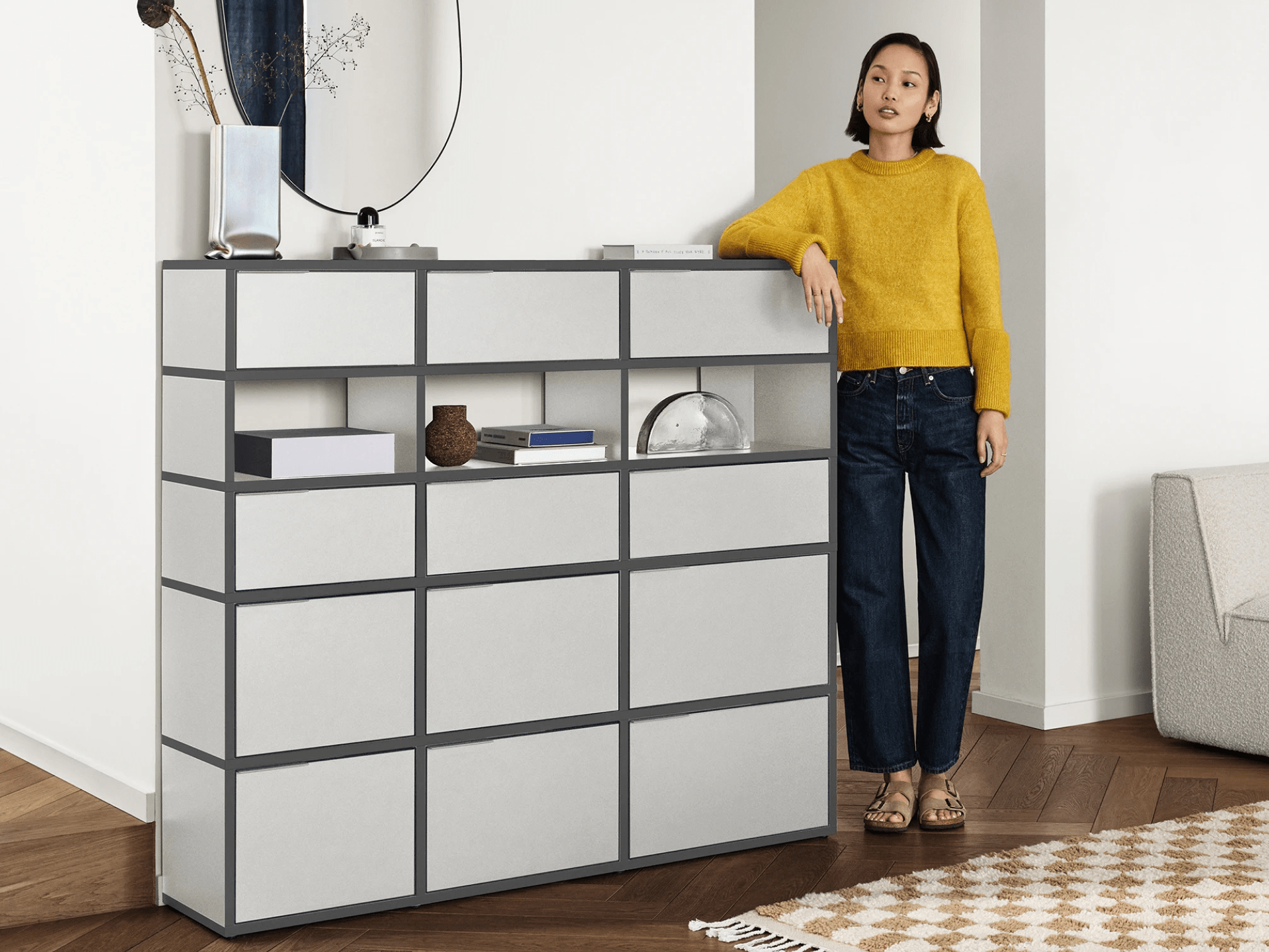 Chest Of Drawers in Grey with Backpanels 1