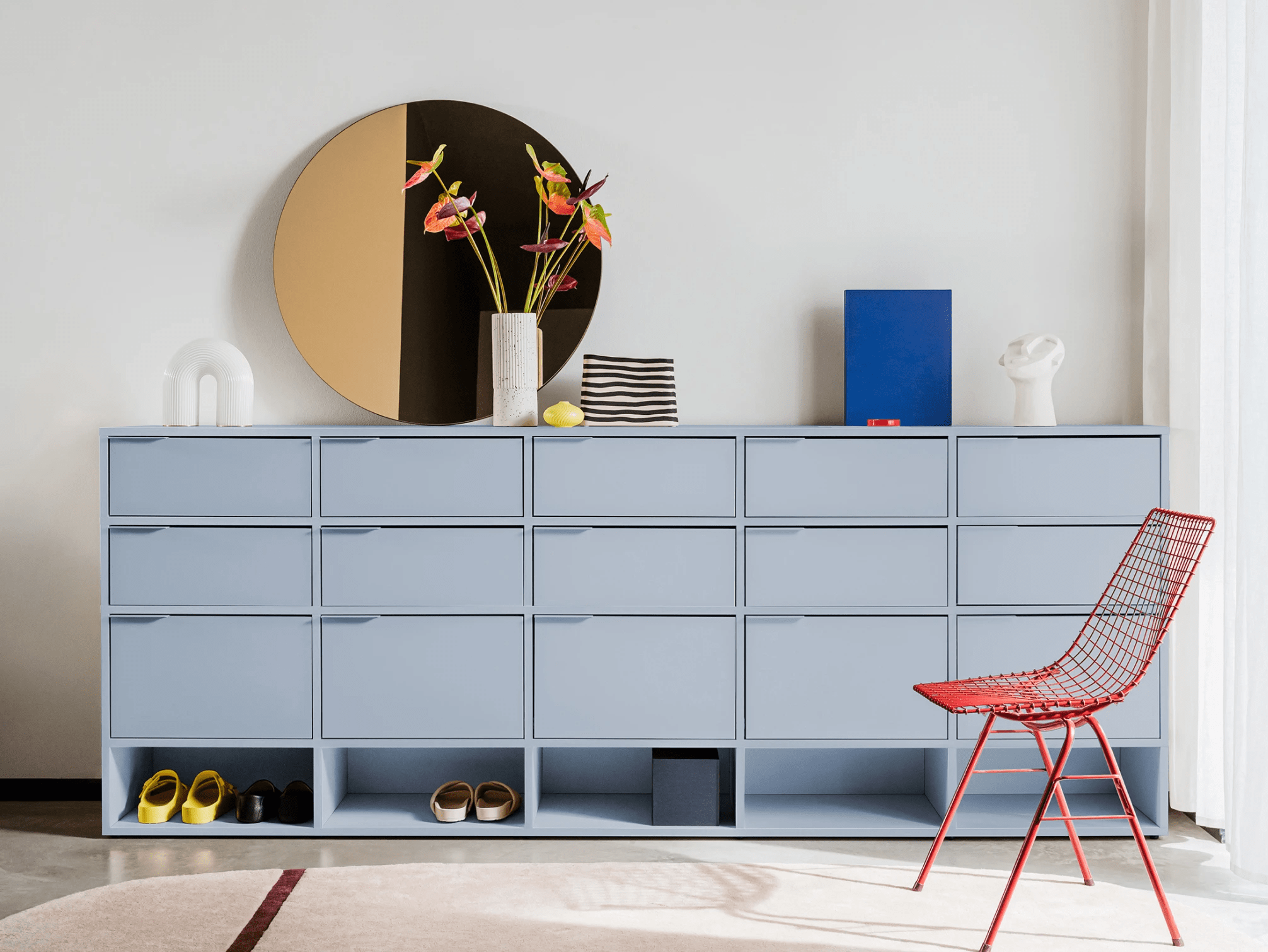 Chest Of Drawers in Blue with Doors 2