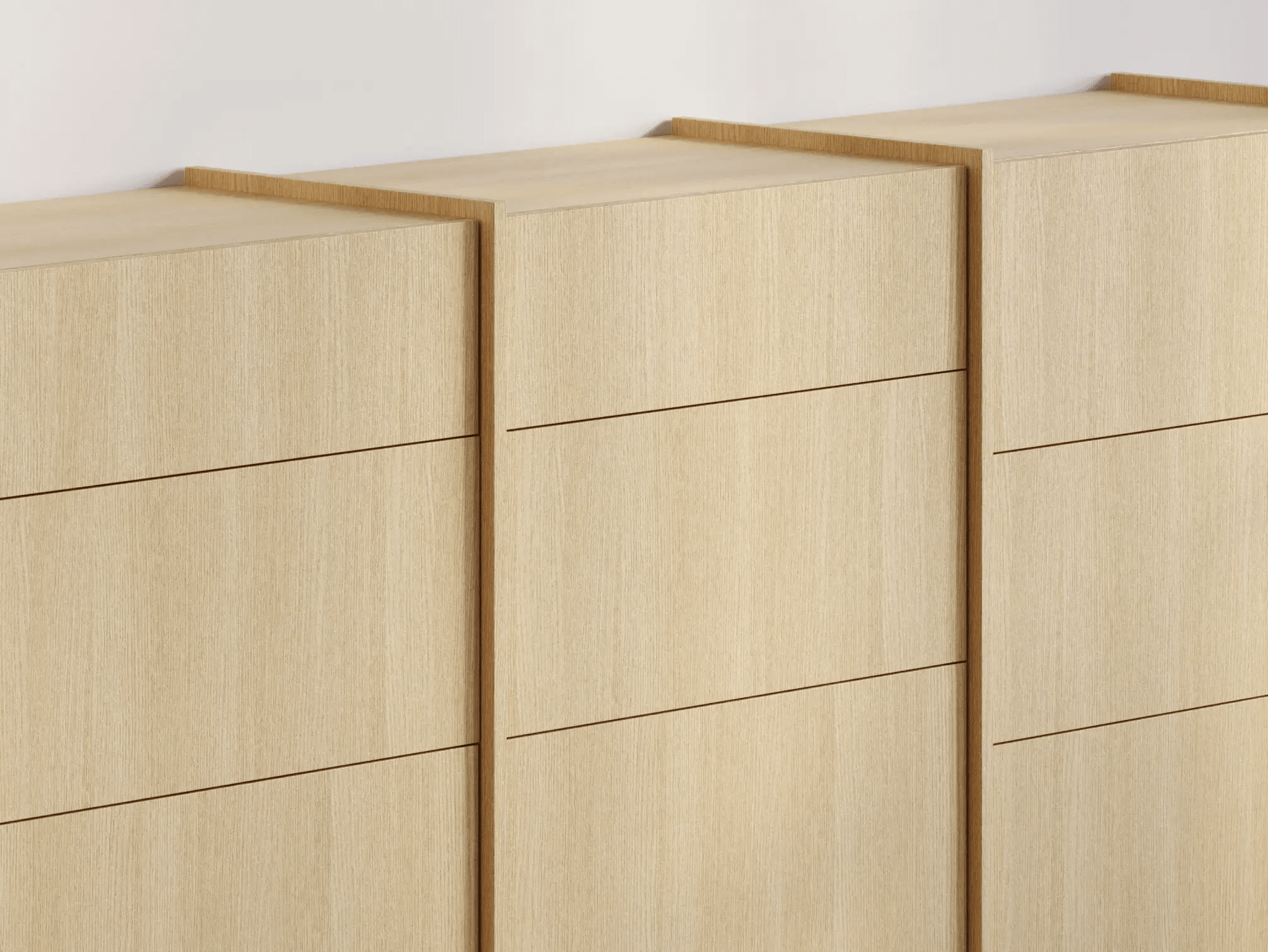 Low Light Wood Effect 5-drawers Chest Of Drawers with External Drawers - 150x67x45cm 5
