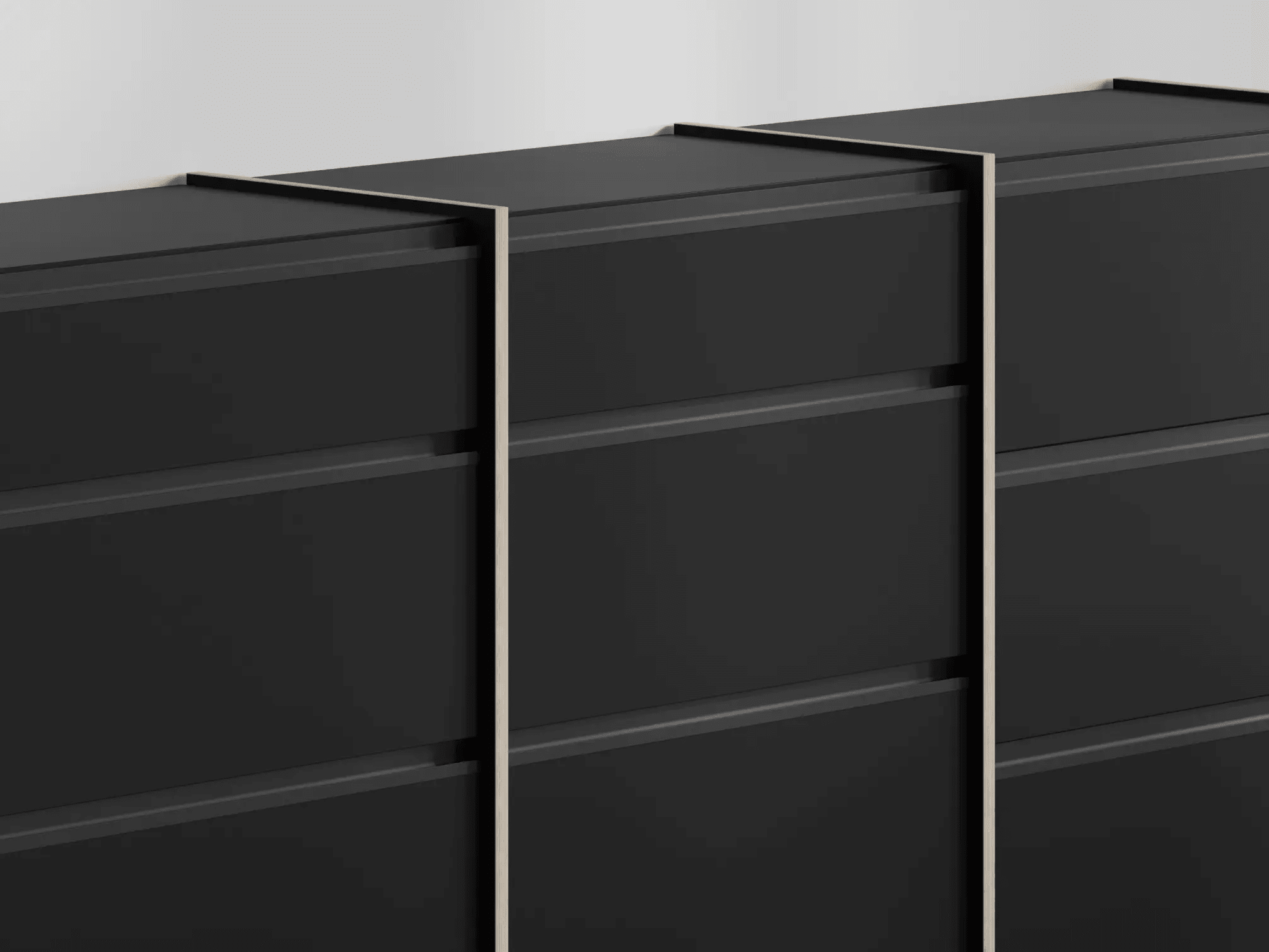 Commode en Noir avec Tiroirs Externes 5