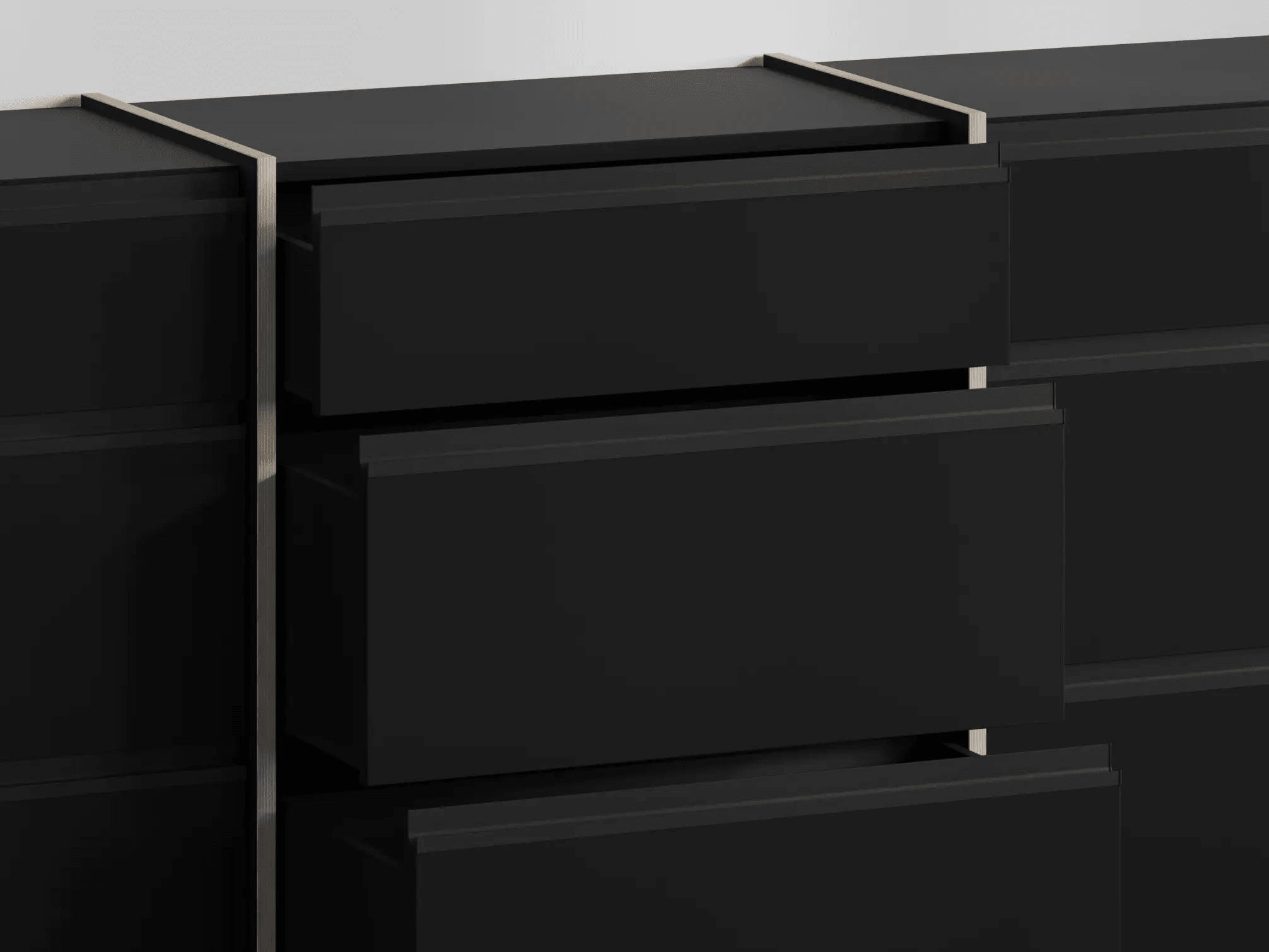 Chest Of Drawers in Black with External Drawers 7