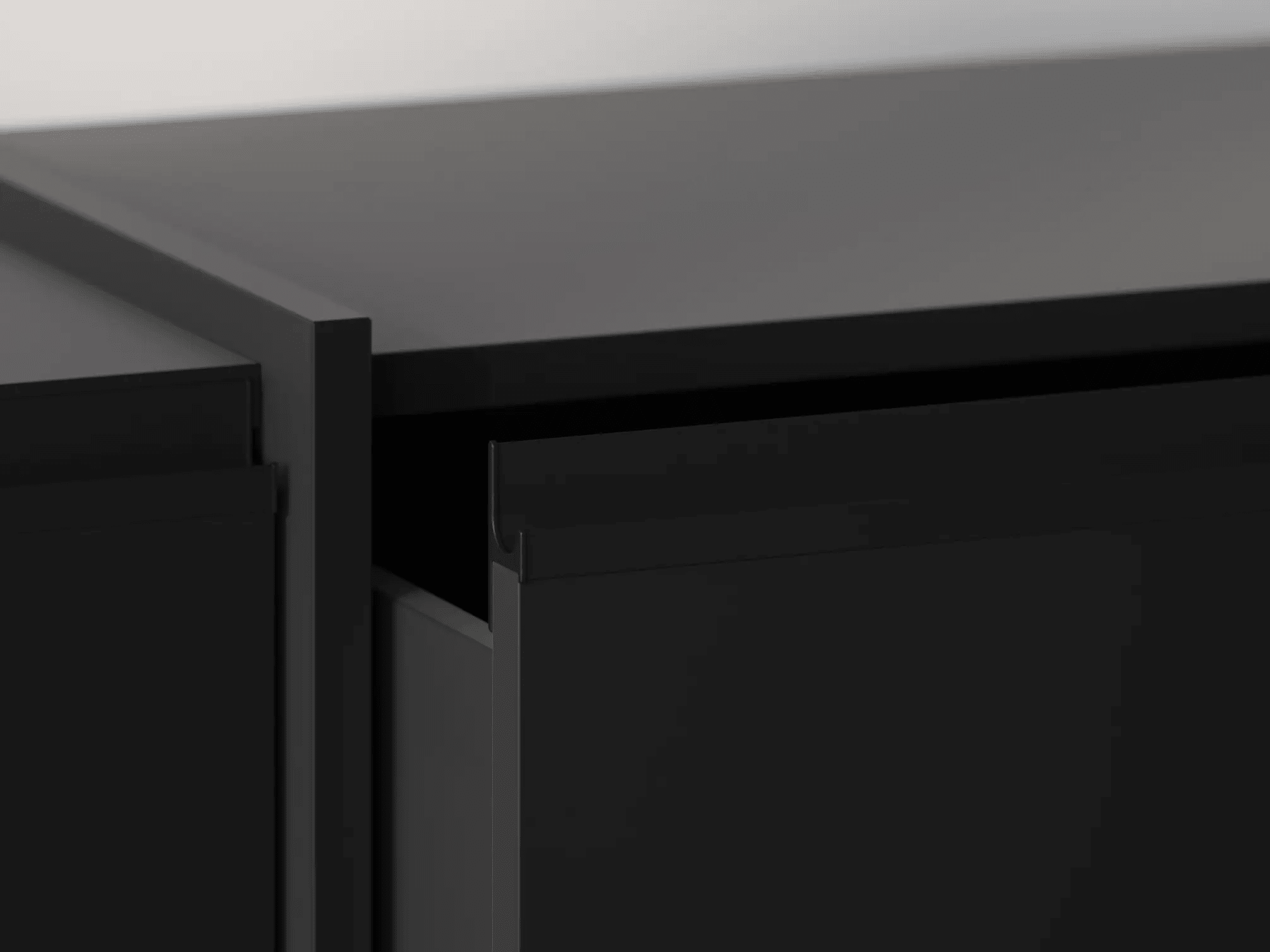 Commode en Noir avec Tiroirs Externes 6