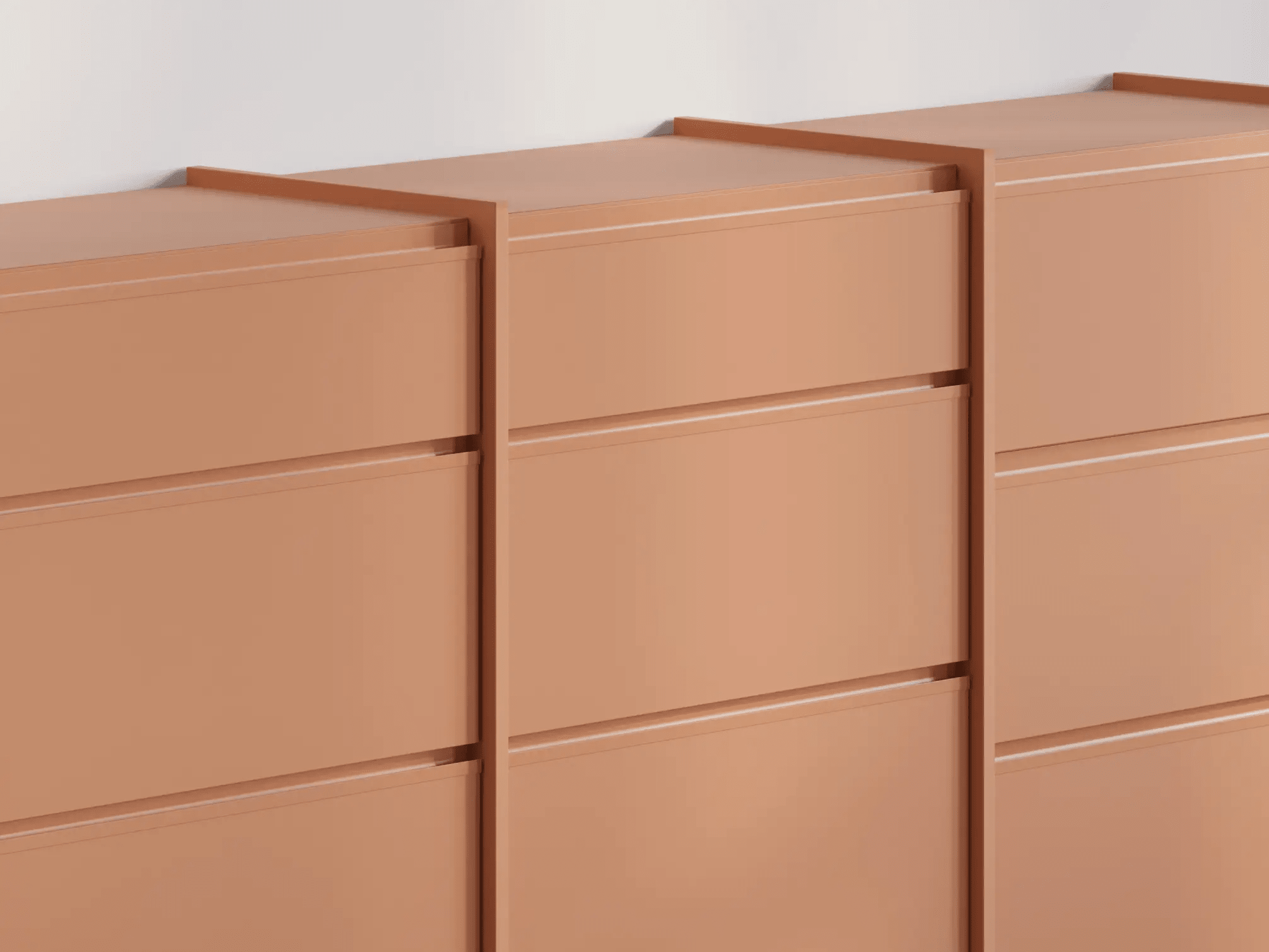 Szeroka komoda z szufladami brązowa z szufladami zewnętrznymi - 207x107x45cm 5