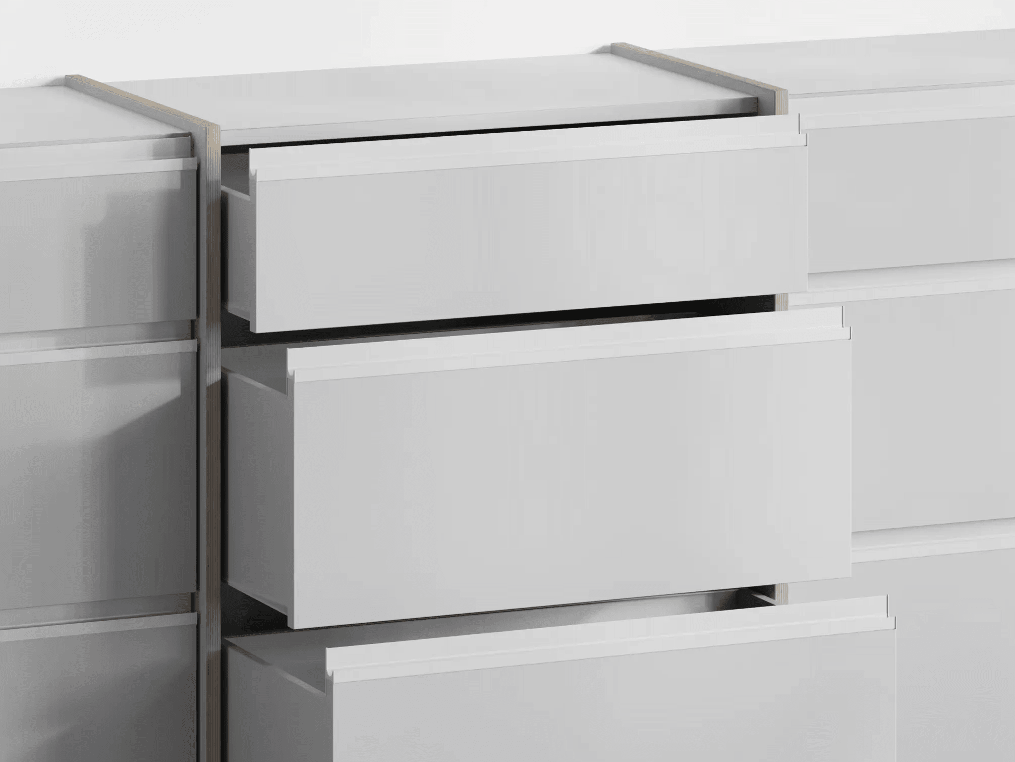 Chest Of Drawers in Grey with External Drawers 7