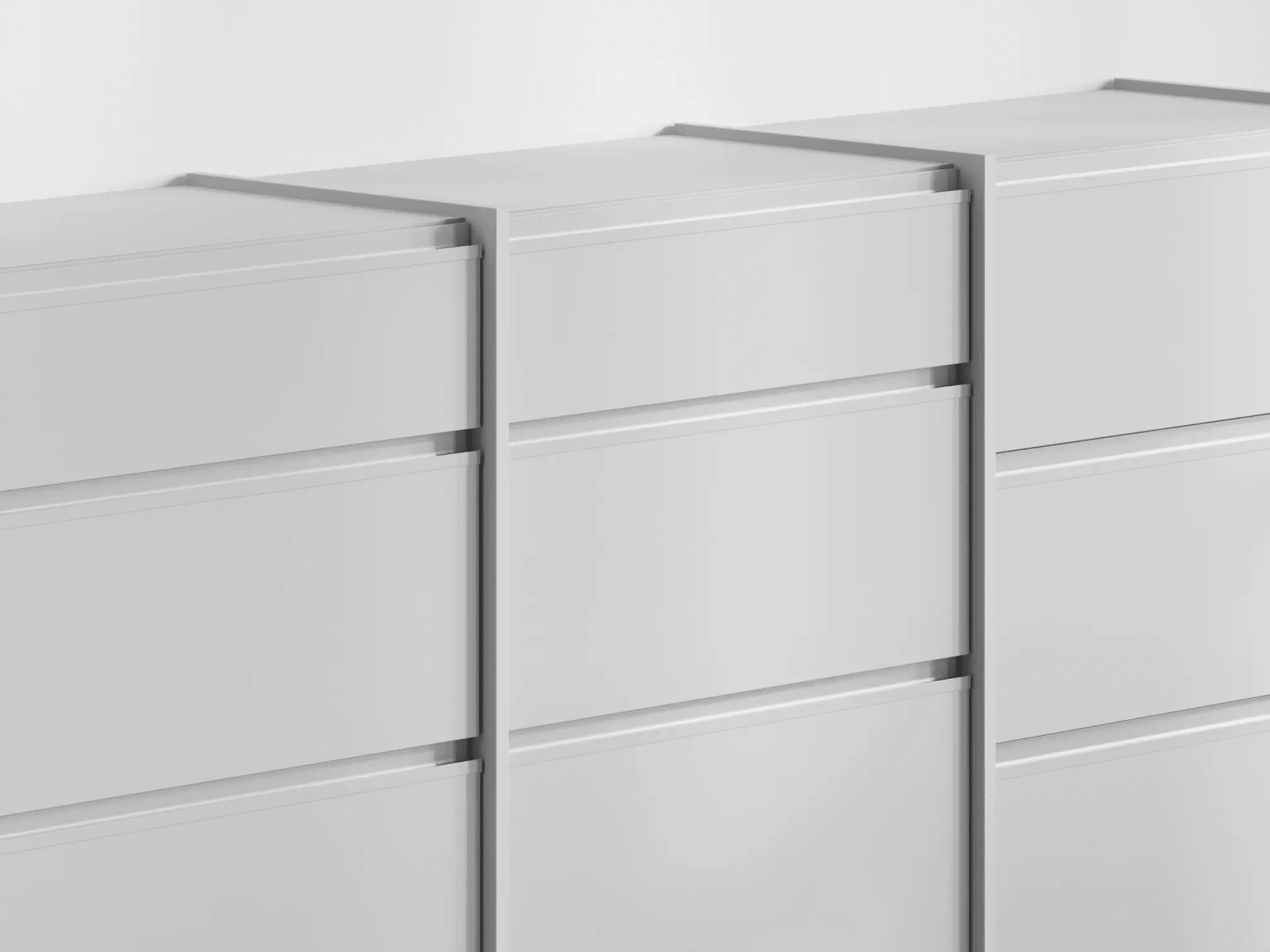 Commode en Gris avec Tiroirs Externes 5