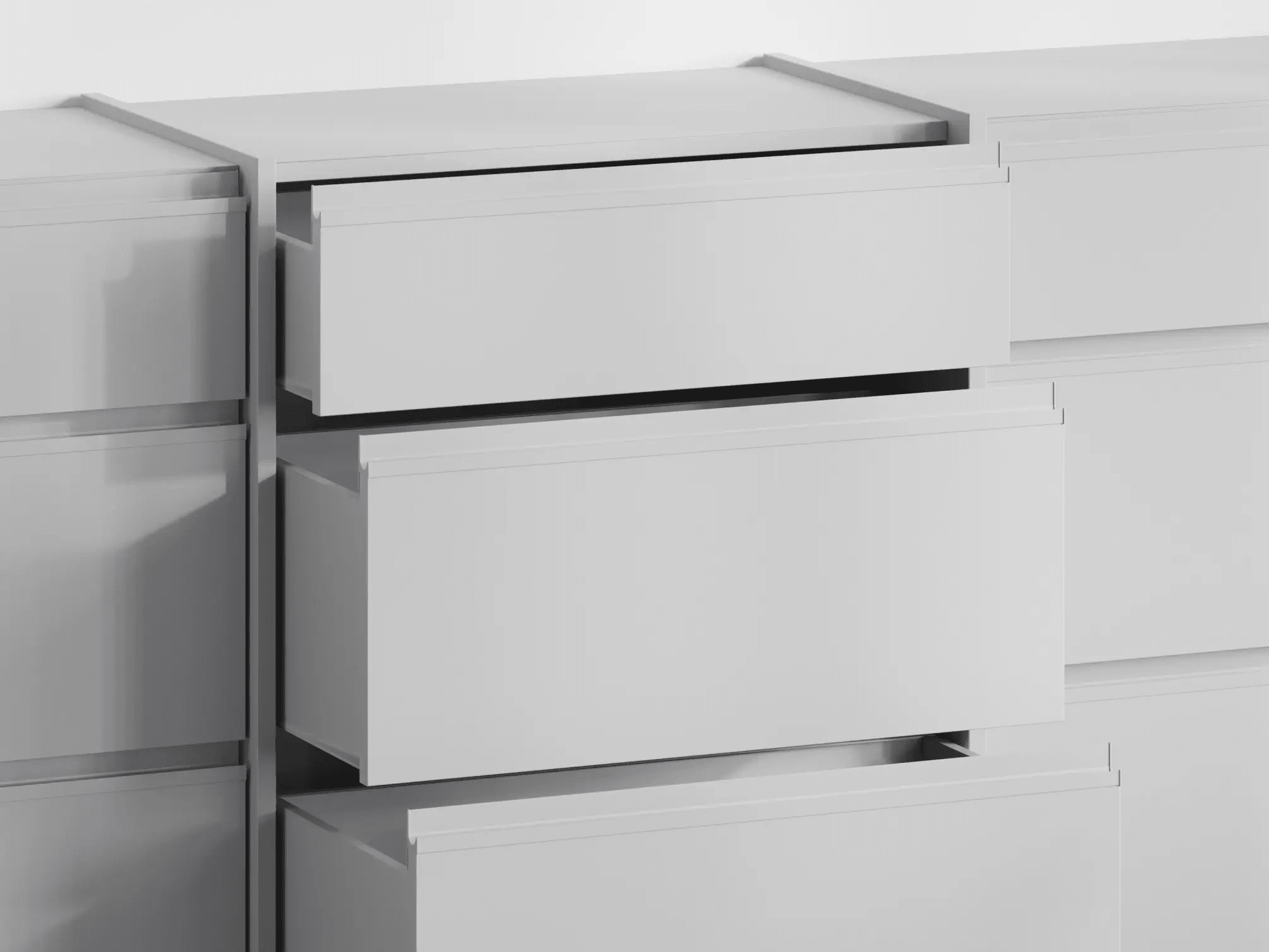 Chest Of Drawers in Grey with External Drawers 7