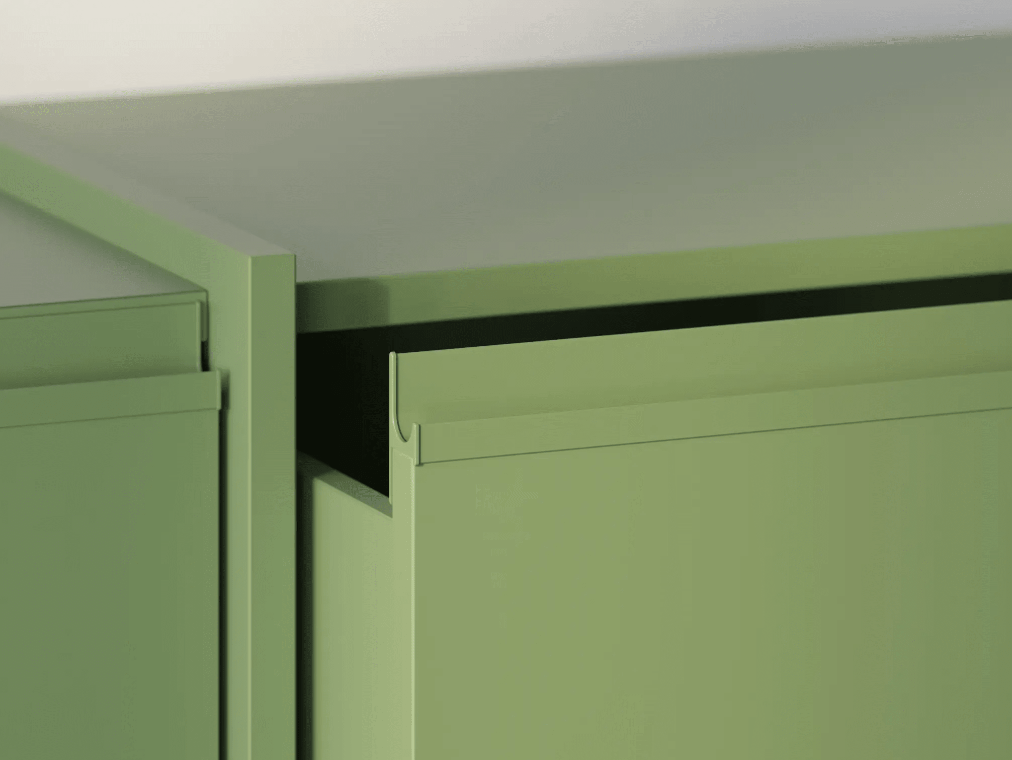 Commode en Vert avec Tiroirs Externes 6