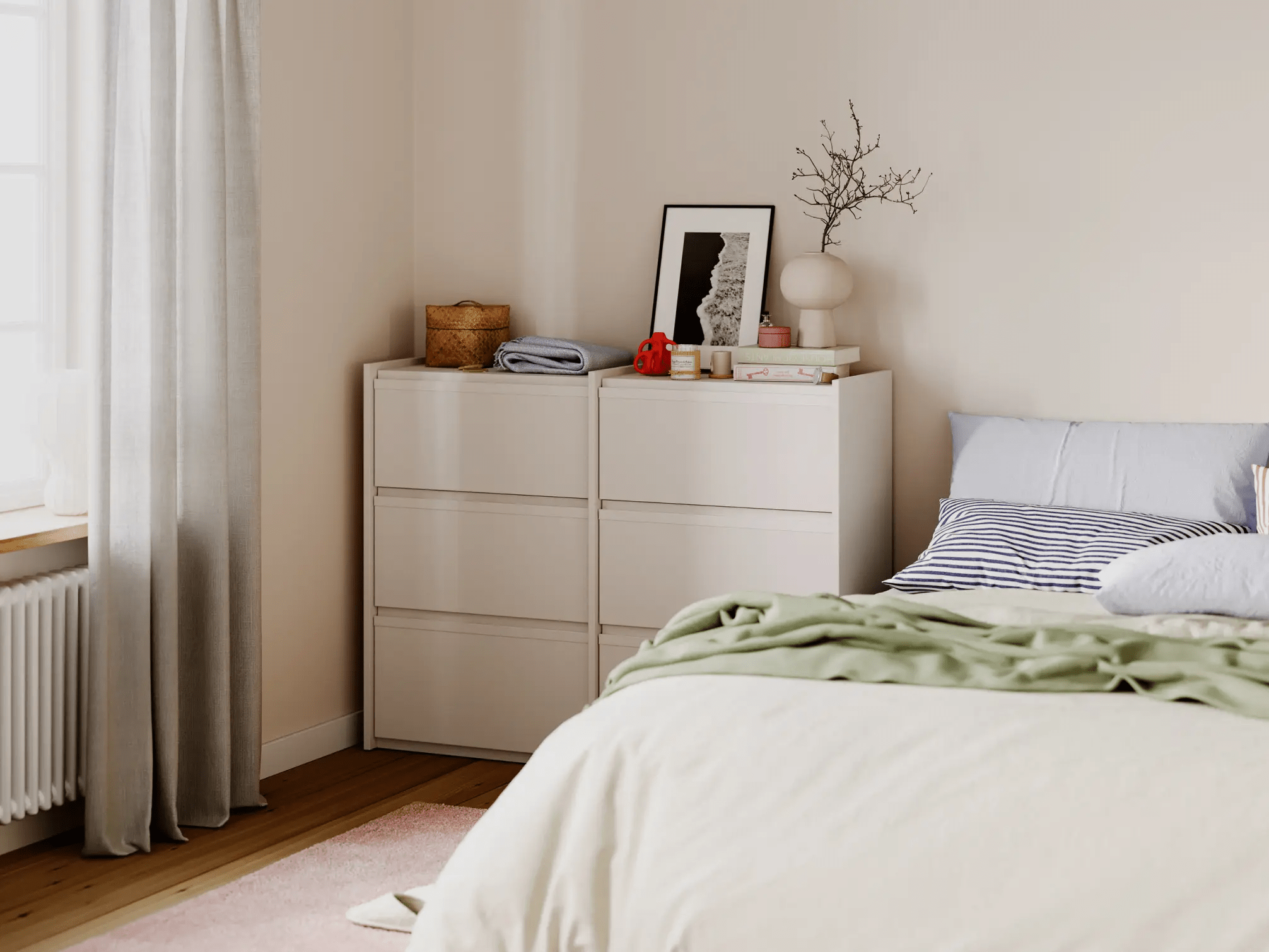 Chest Of Drawers in Sand with External Drawers 1