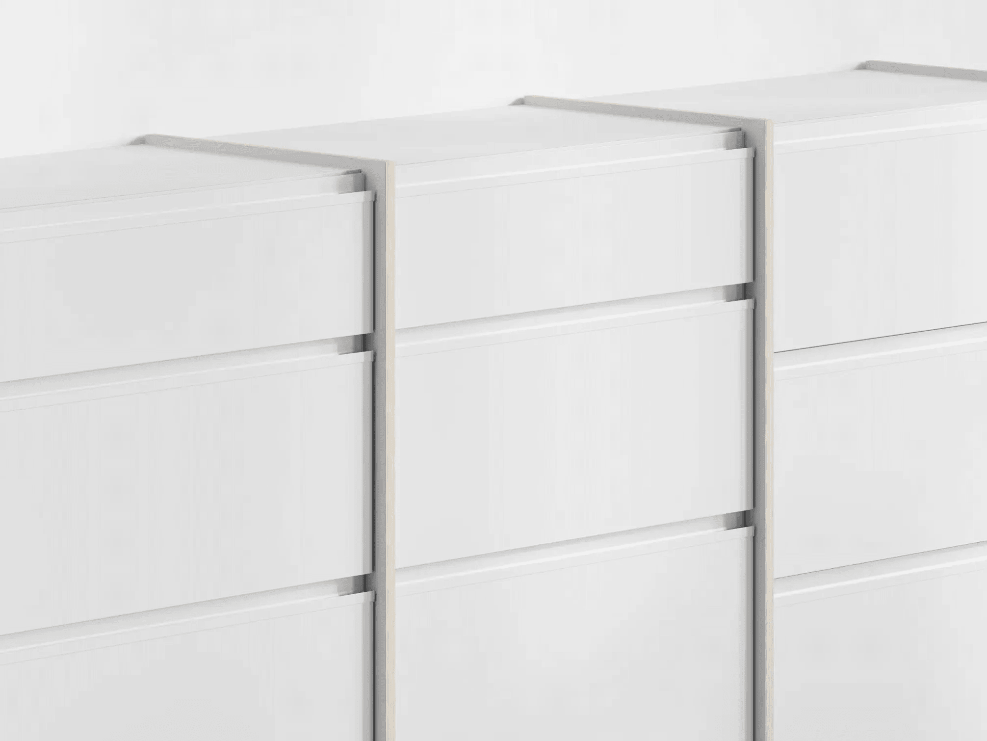 Biały komoda z szufladami oraz z szufladami zewnętrznymi 5