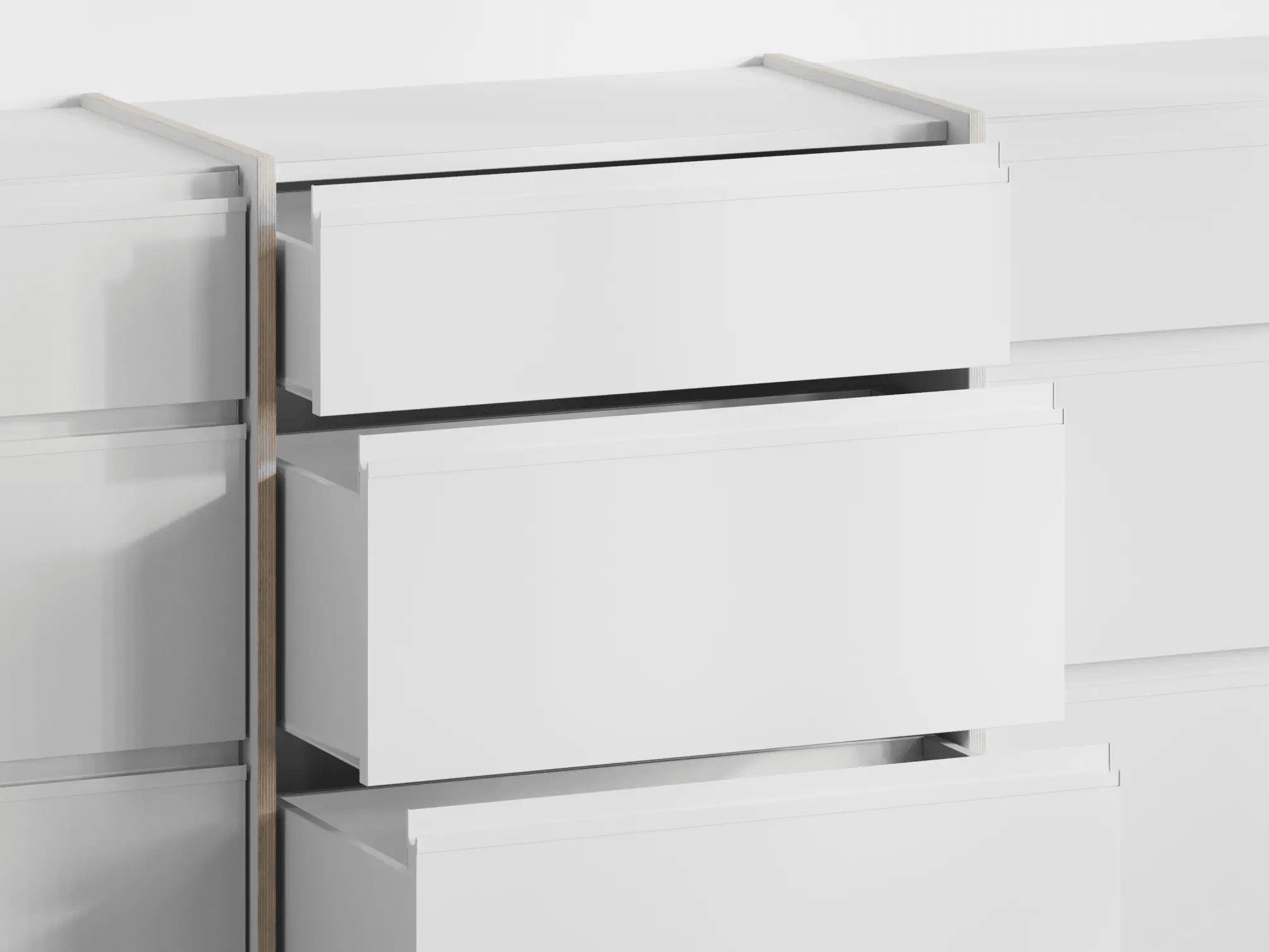 Chest Of Drawers in White with External Drawers 7