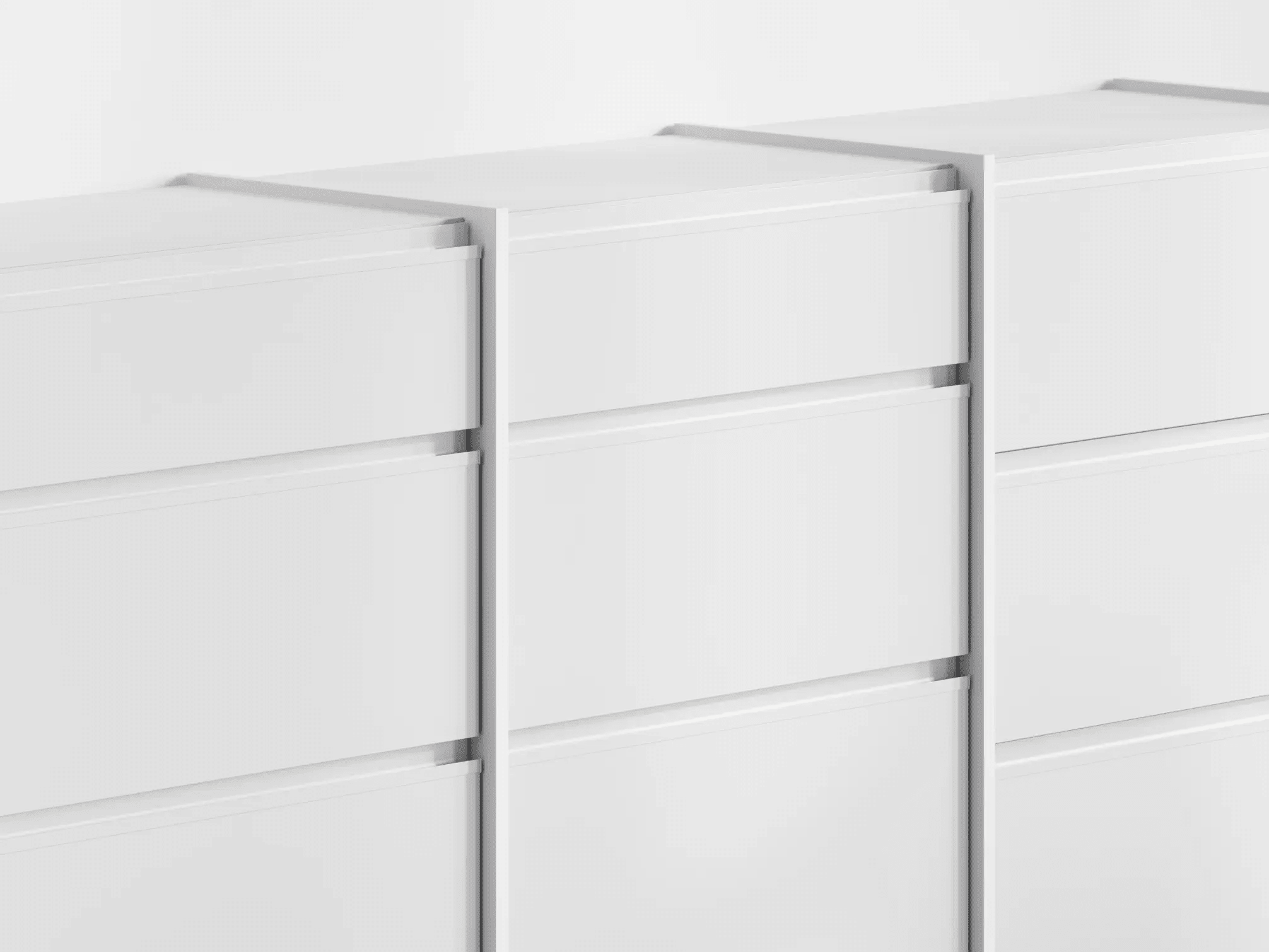 Commode en Blanc avec Tiroirs Externes 5