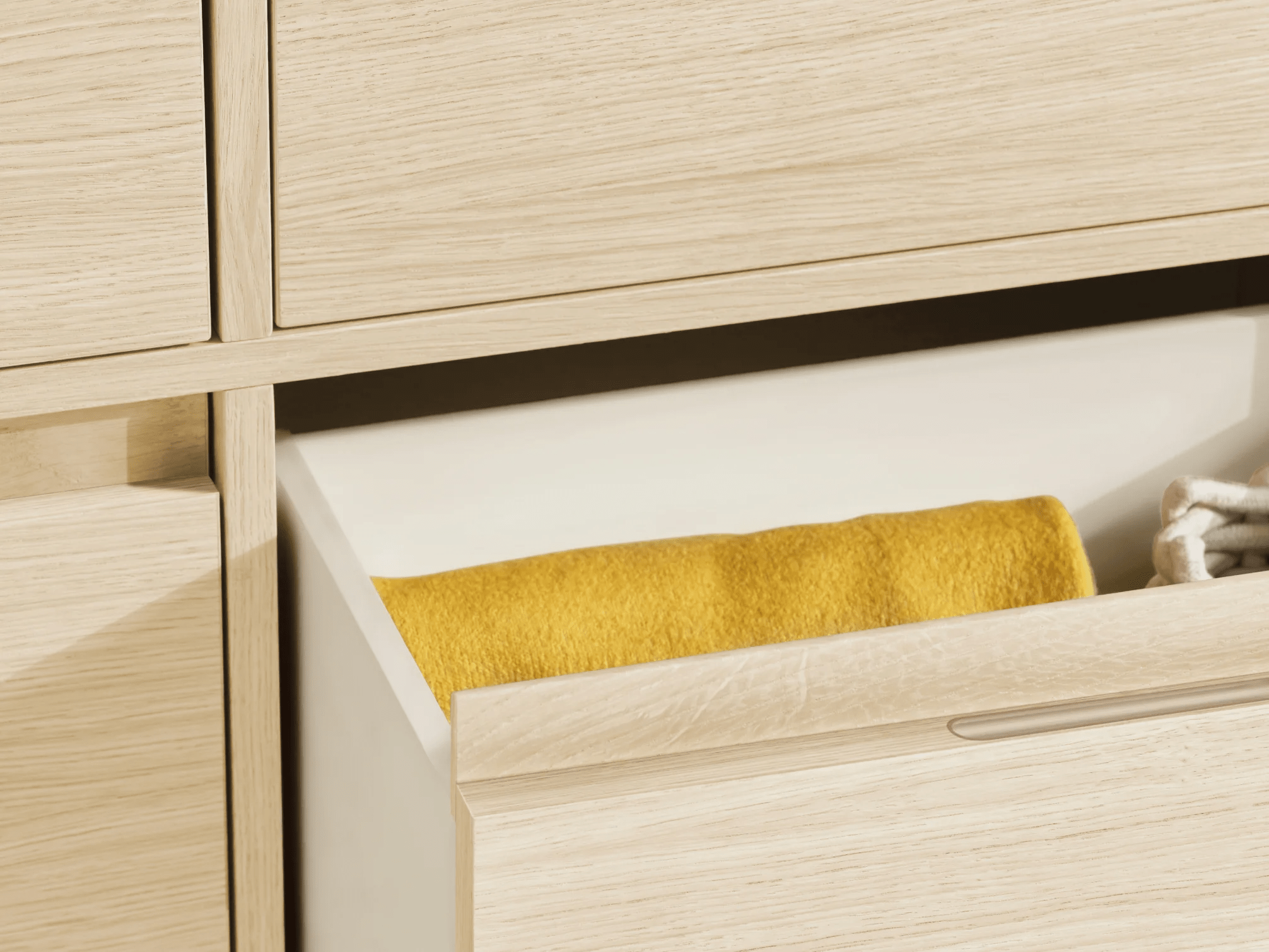 Chest Of Drawers in White Oak with Doors 3