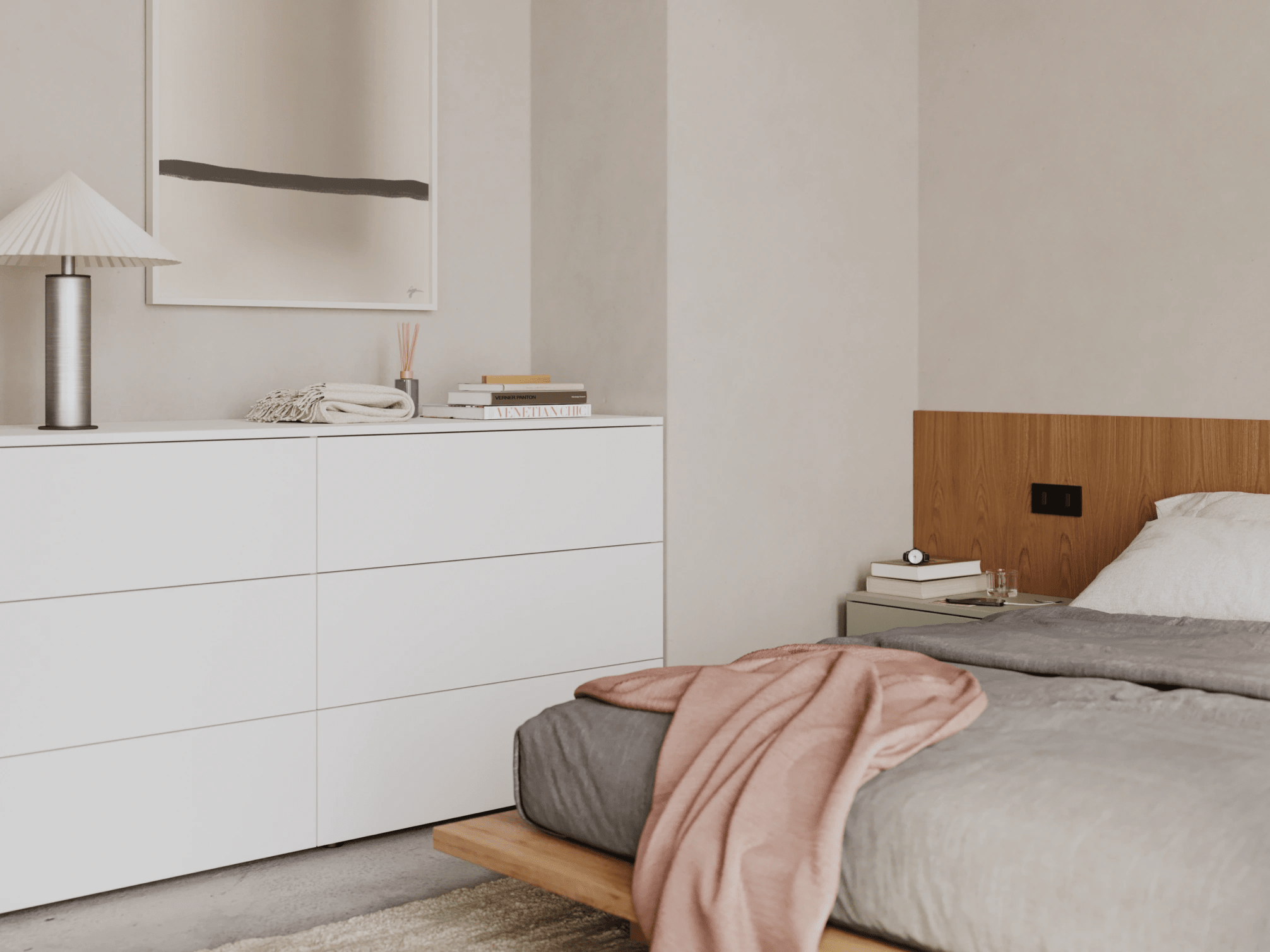 Chest Of Drawers in White with External Drawers 3