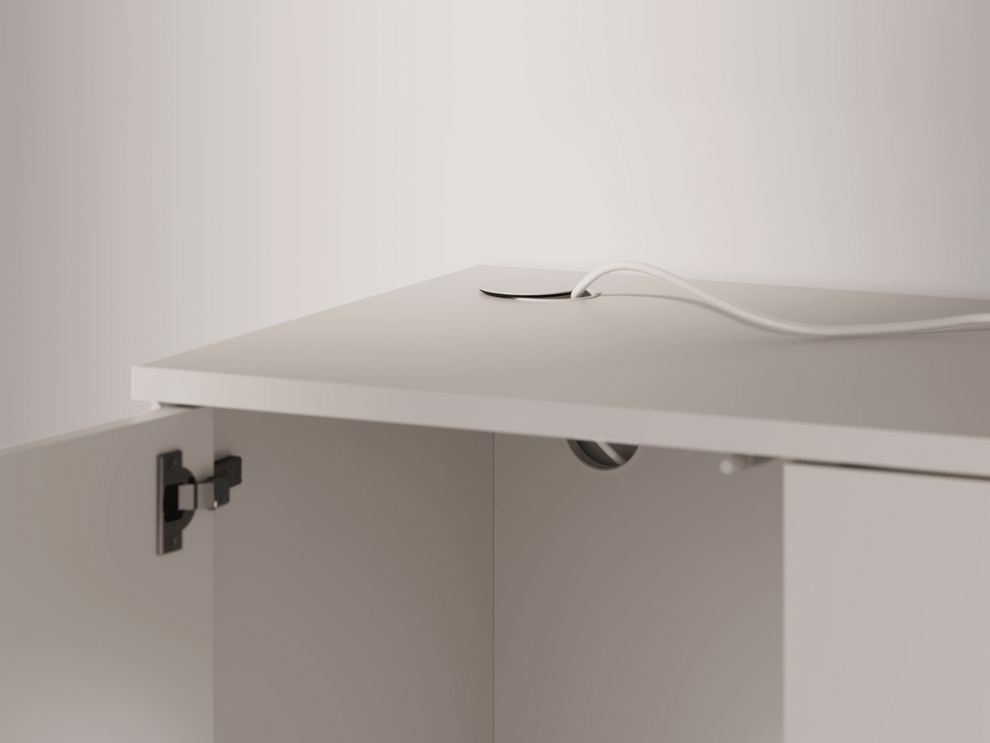 Commode en Crème avec Tiroirs Externes 5