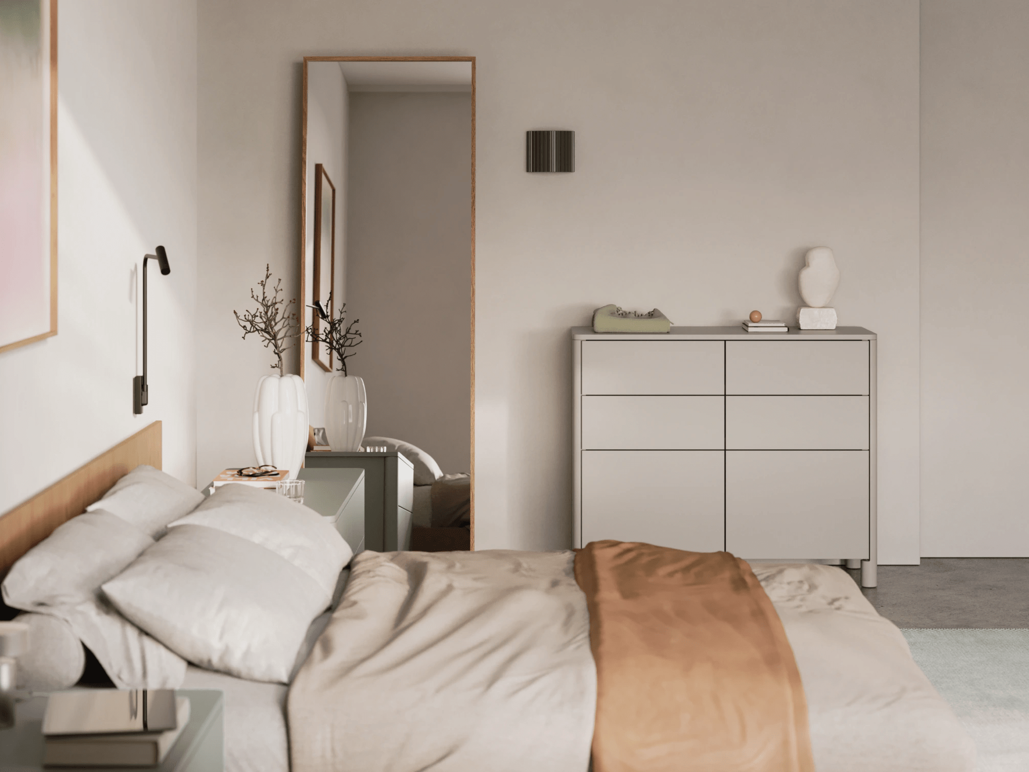 Chest Of Drawers in Beige with External Drawers 2