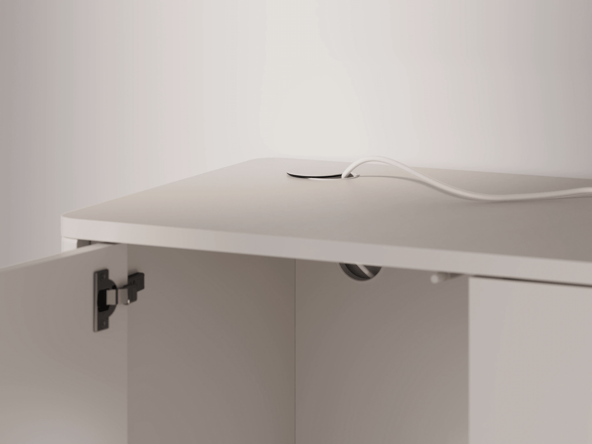 Commode en Crème avec Tiroirs Externes 5