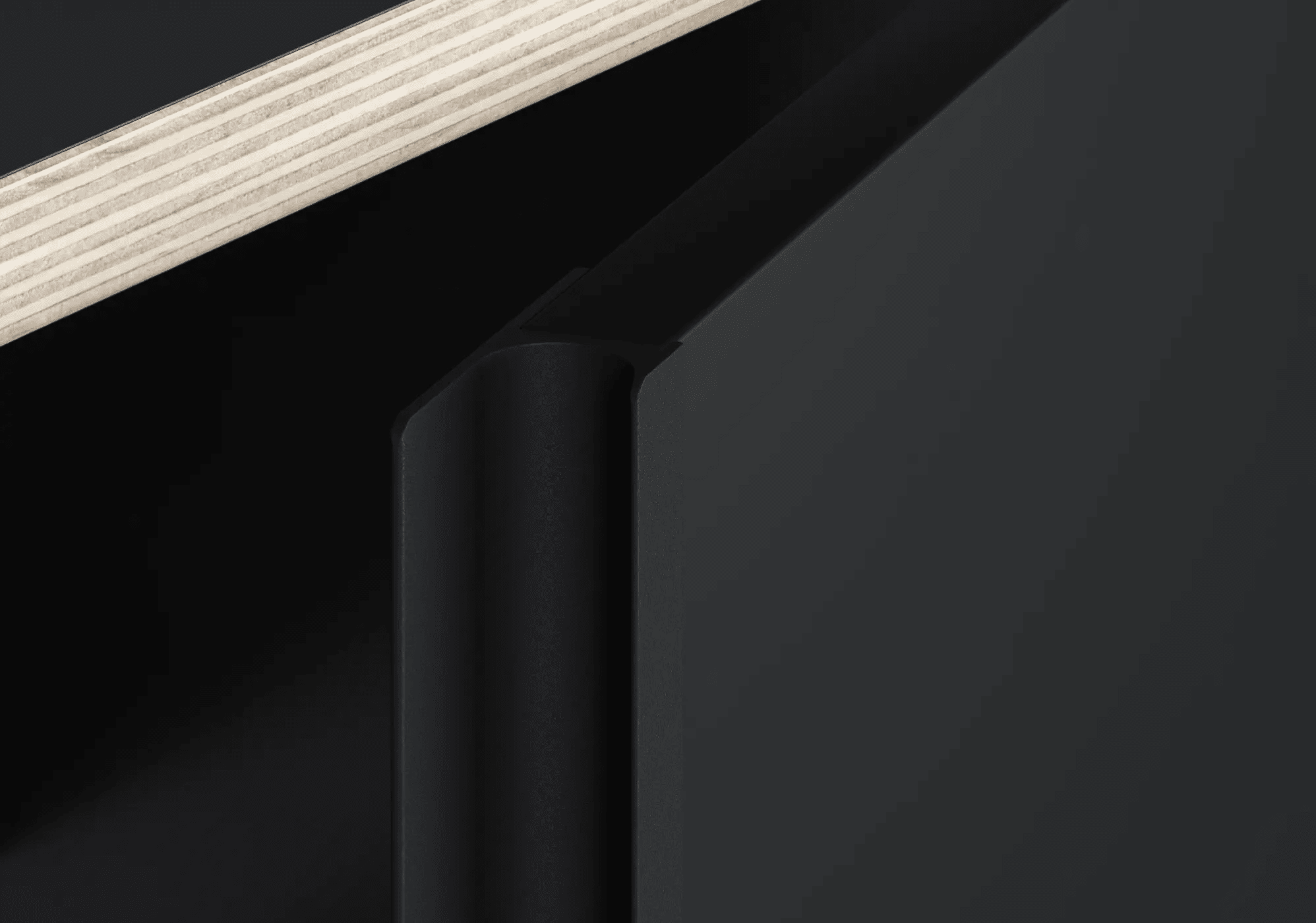 Grosses Schwarze Multiplex-Platte Schreibtisch mit Türen, Ruckwanden, Kabelmanagement und Oberes Fachs multiplexplatten - 102x73x50cm 6