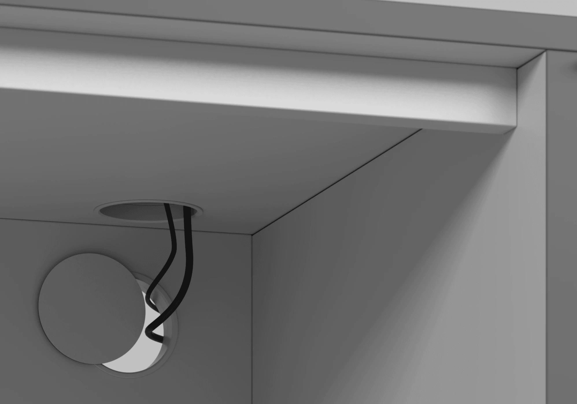Grosses Grau + Dunkelgrau Schreibtisch mit Türen, Schubladen, Ruckwanden und Kabelmanagement - 184x73x50cm 4