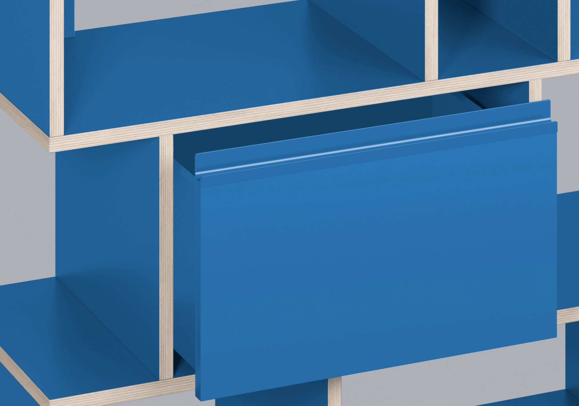 Gran Contrachapado Azul Zapatero con Puertas y Cajones madera contrachapada - 143x123x32cm 8