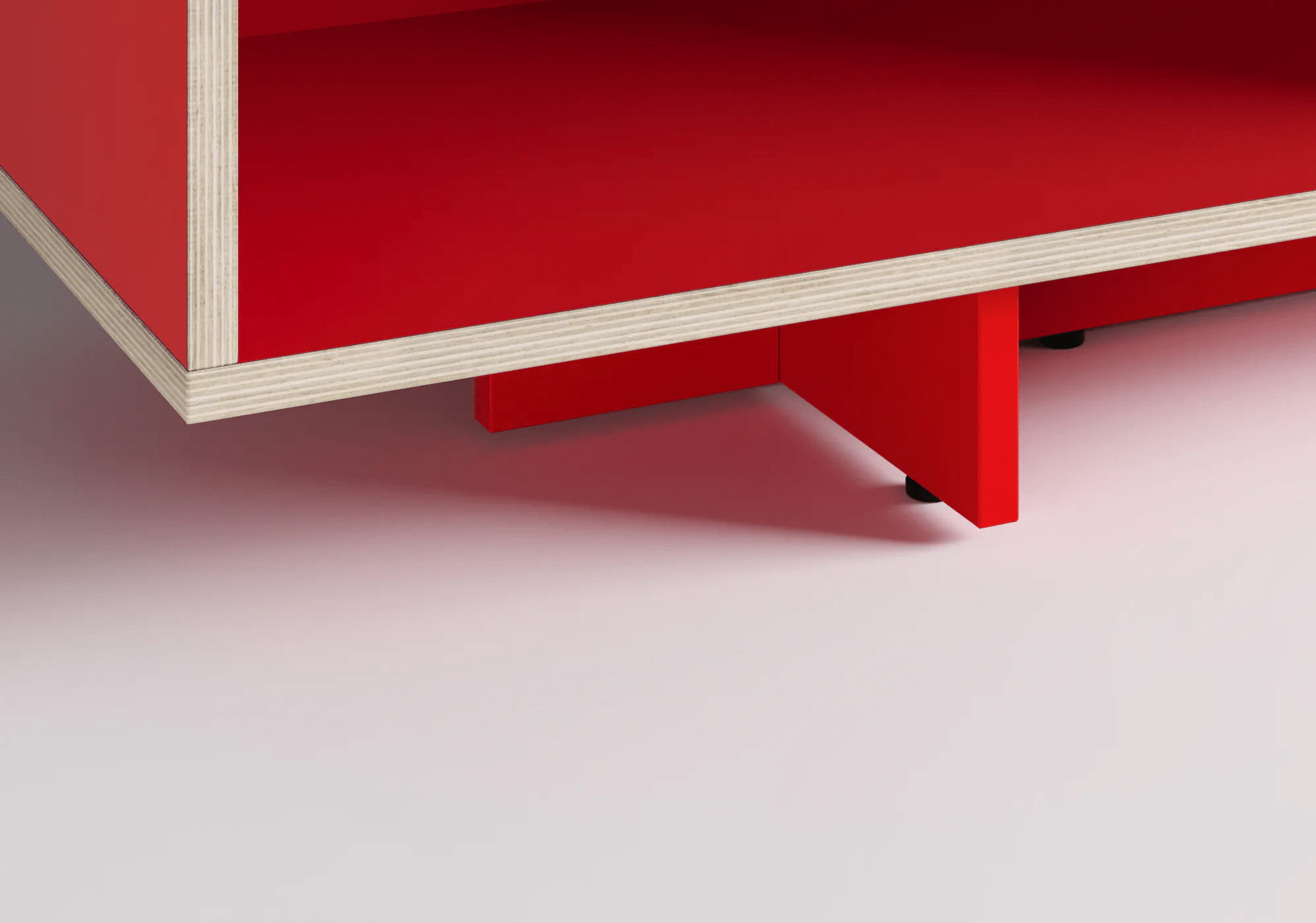 Classic Red Plywood Shoe Rack with Doors and Drawers plywood - 137x73x50cm 6