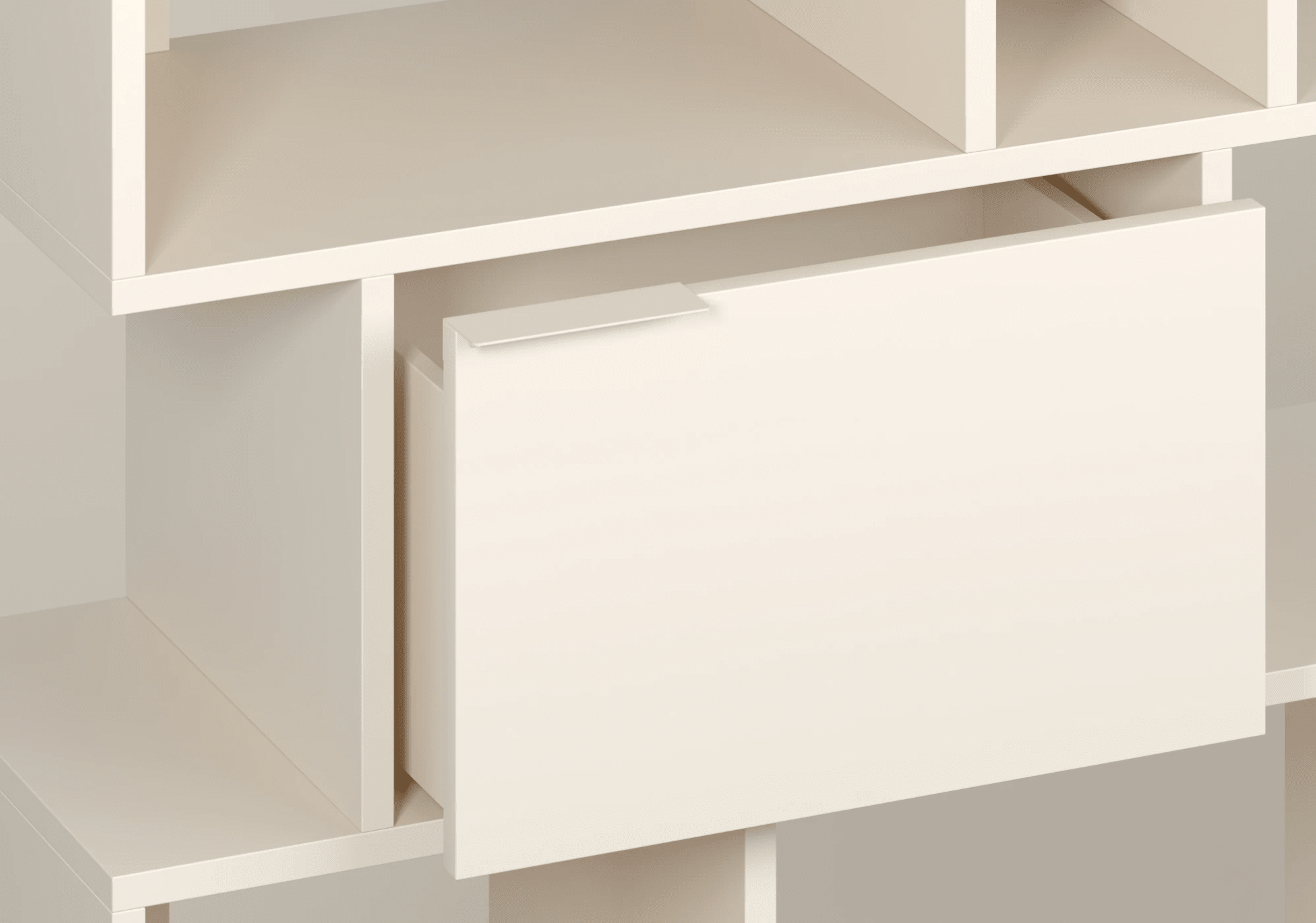 Grote Gebroken Wit Schoenenrek met Deuren, Laden en Achterwanden - 380x63x32cm 7