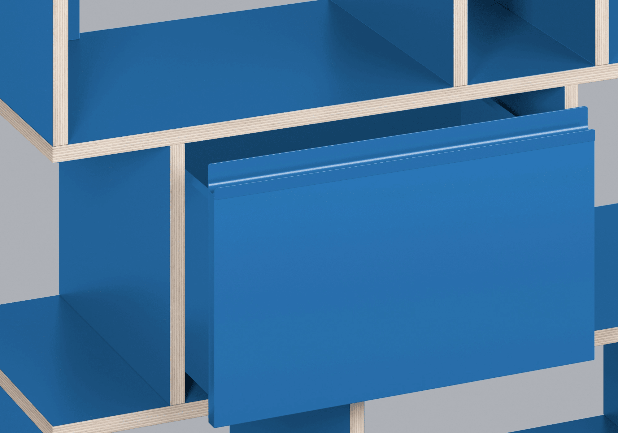 Shoe Rack in Blue with Doors and Drawers 8