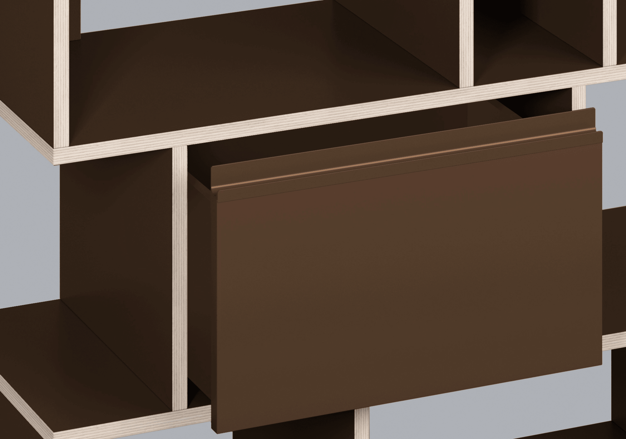 Dunkelbraune Multiplexplatte Schuhregal mit Türen und Schubladen multiplexplatten - 150x53x32cm 8