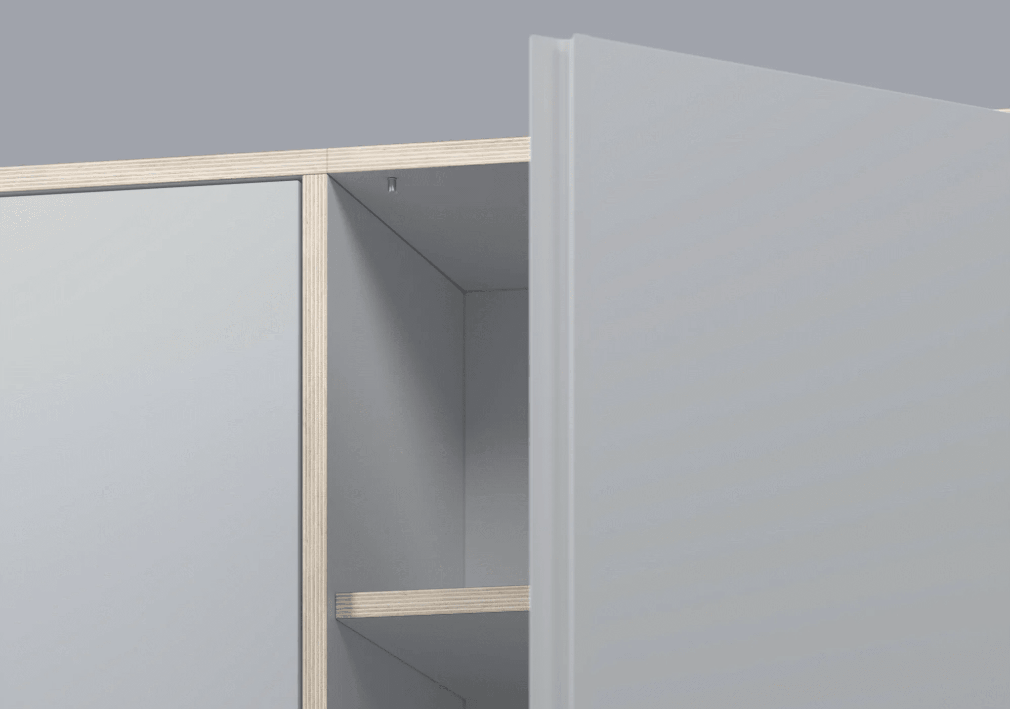 Shoe Rack in Grey with Doors 6