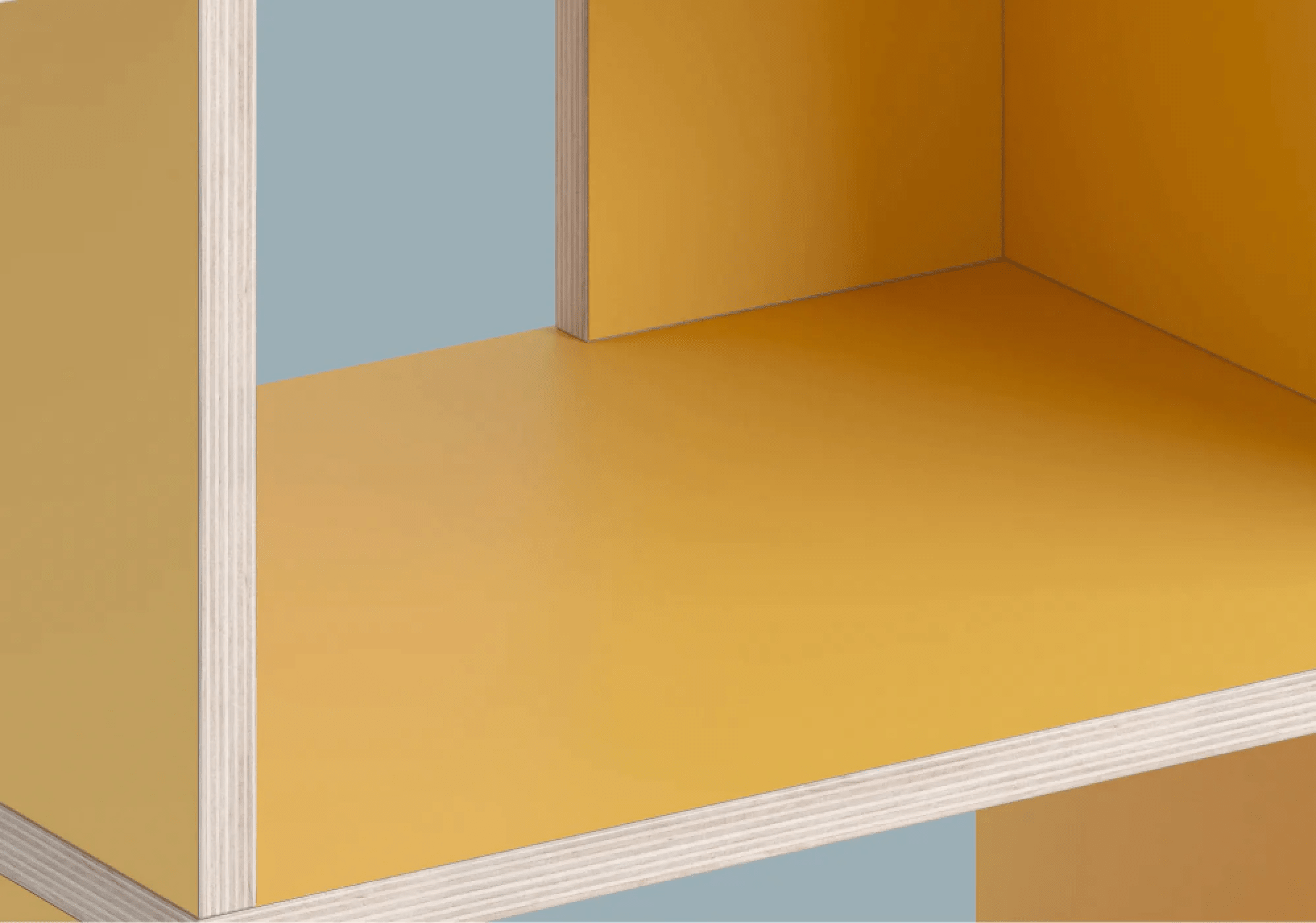 Hög Gul Plywood Skohylla med Lådor plywood - 105x103x32cm 7
