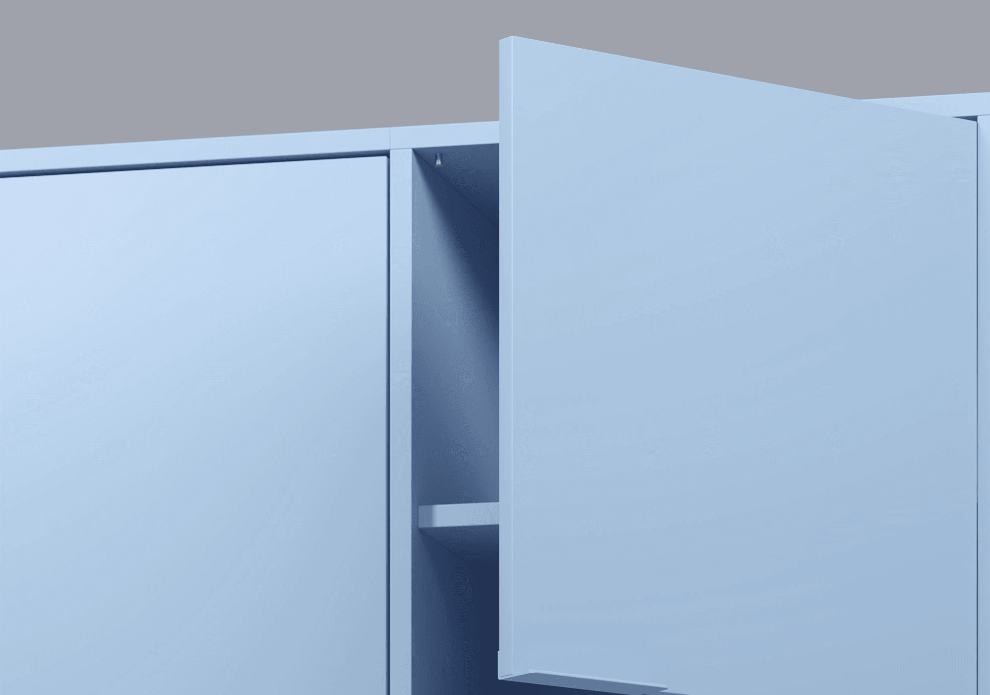 Himmelsblå Skohylla med Dörrar och Bakpaneler - 115x63x32cm 8