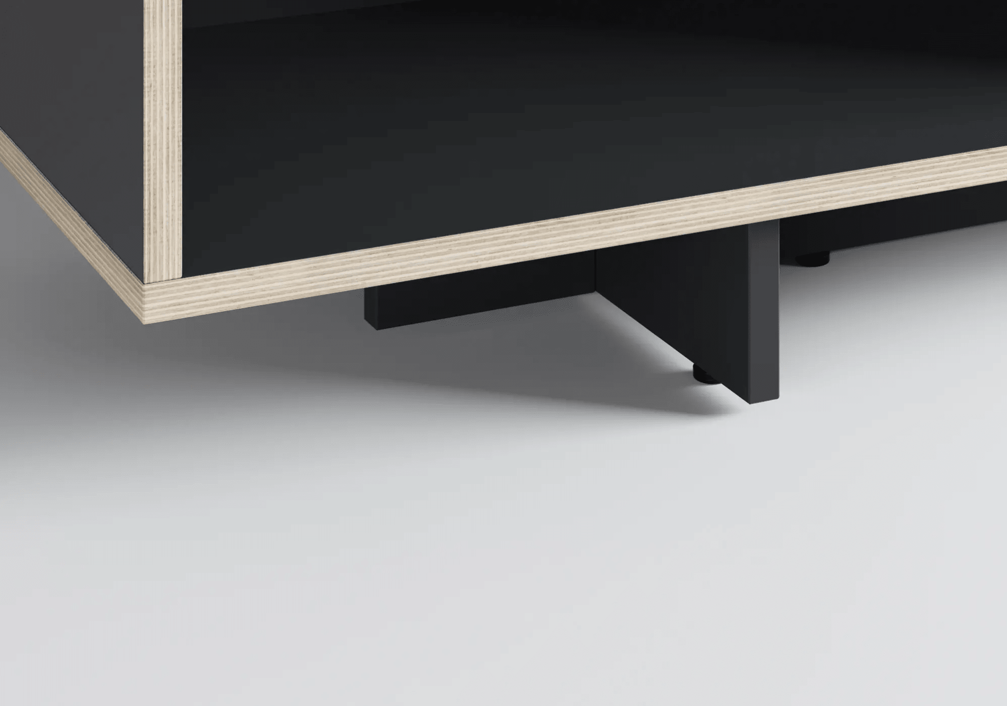 Sideboard in Black with Drawers and Backpanels 5