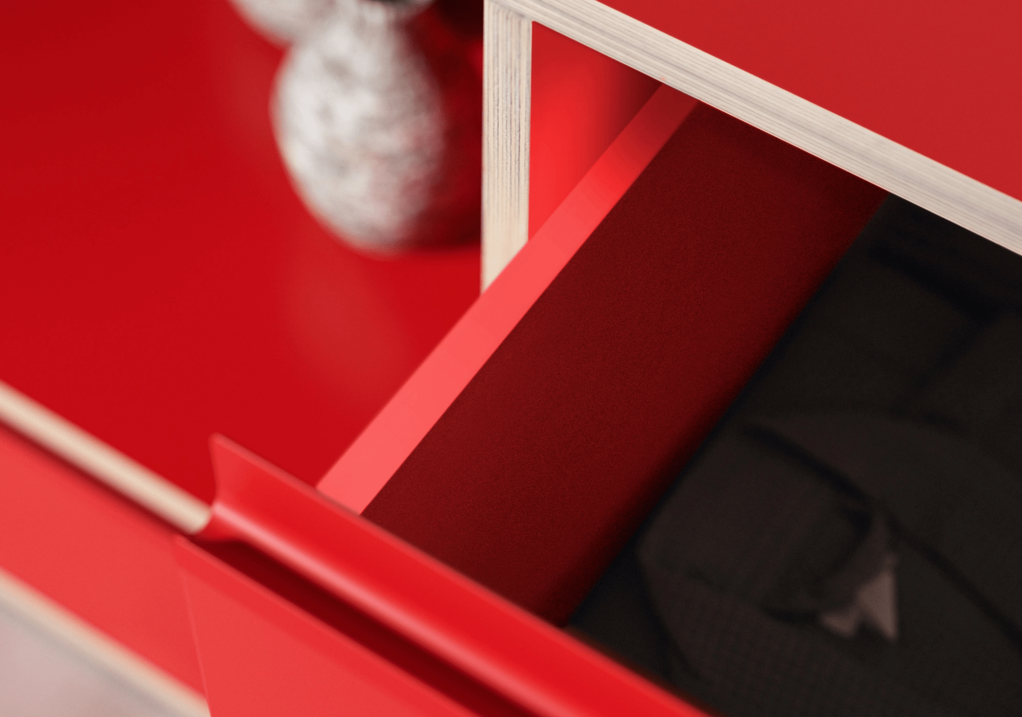 Dressoir in Rood met Deuren en Laden 3