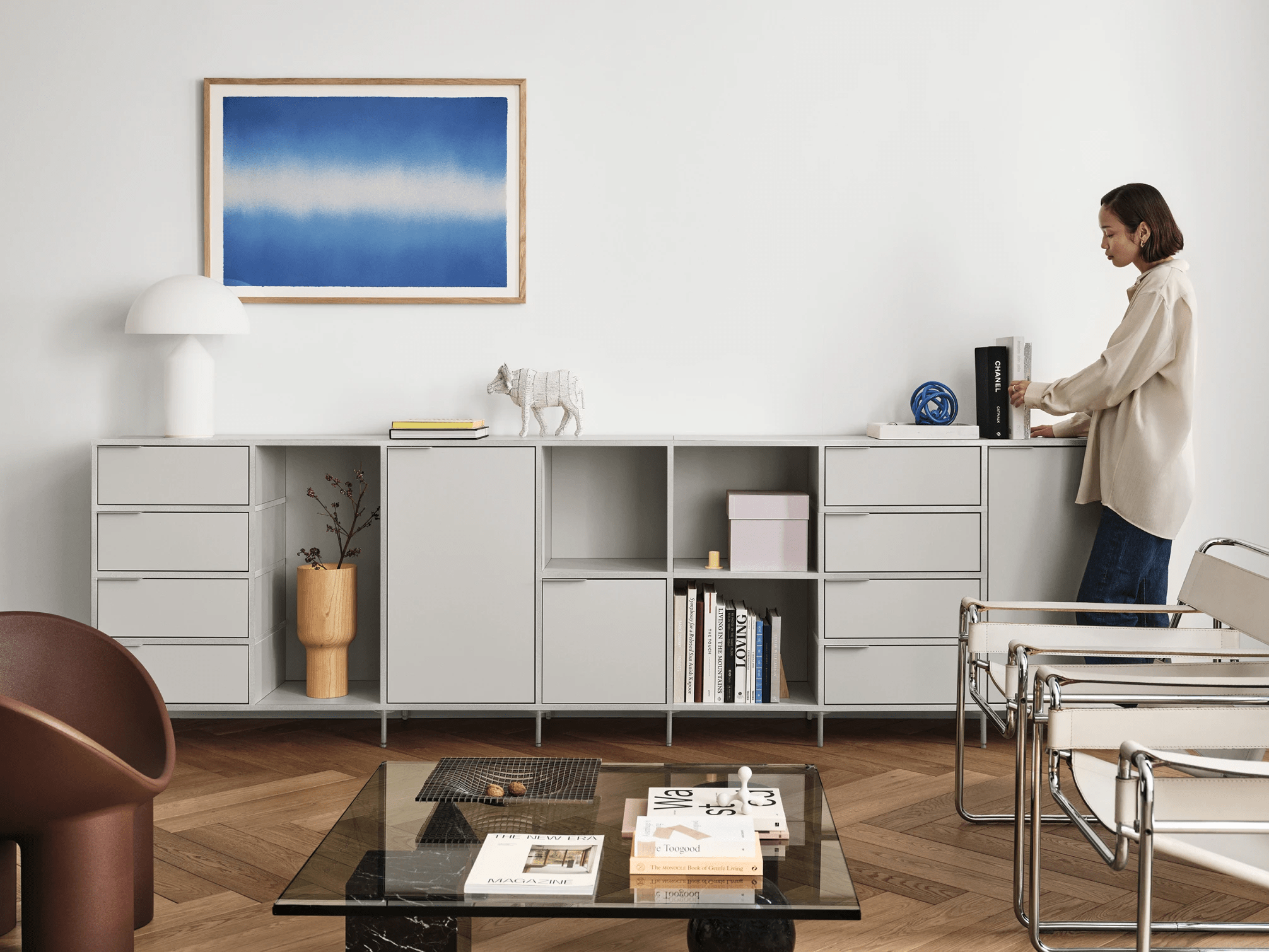 Credenza in Grigio con Ante e Cassetti 2