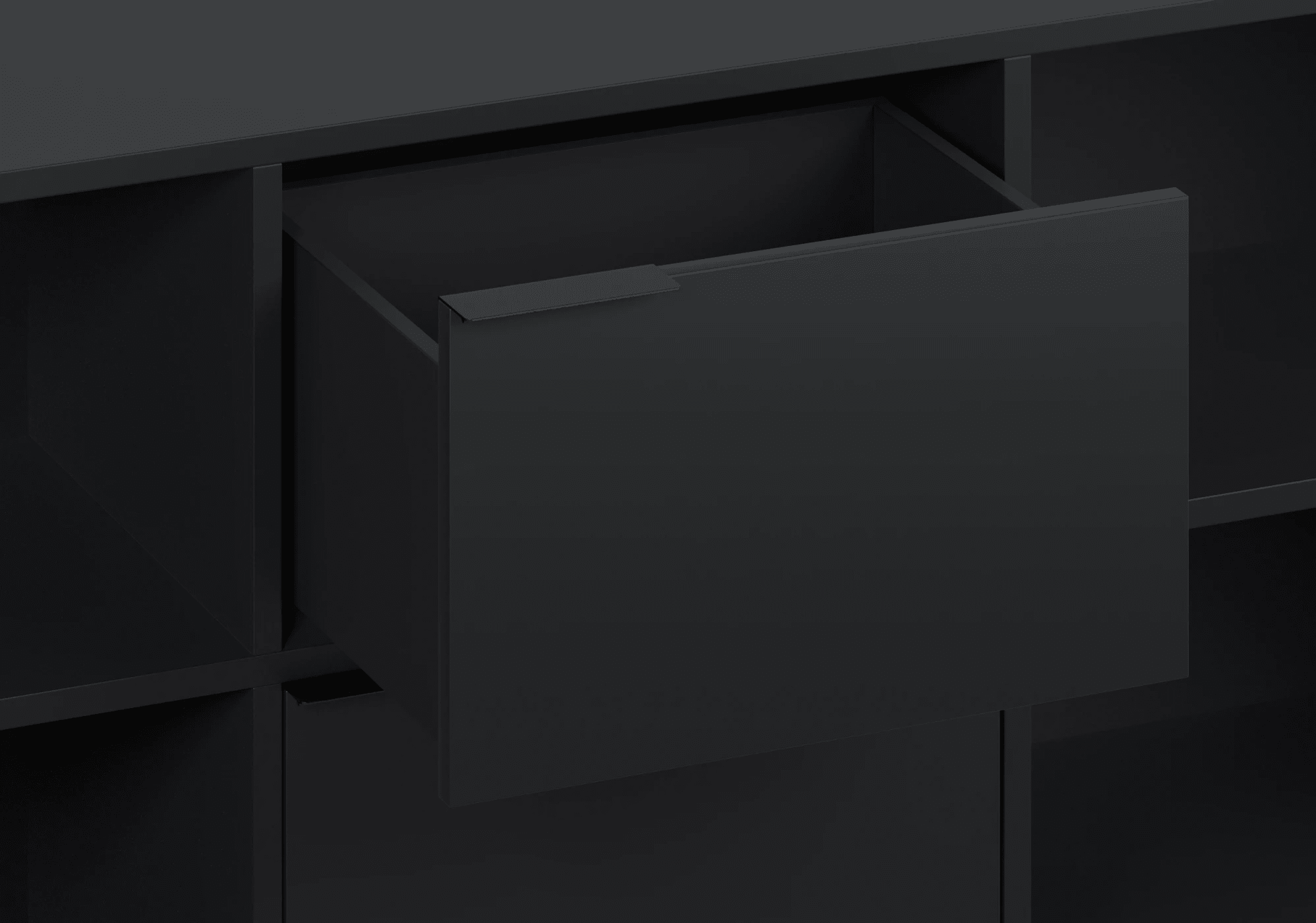 Credenza in Nero con Ante e Cassetti 5