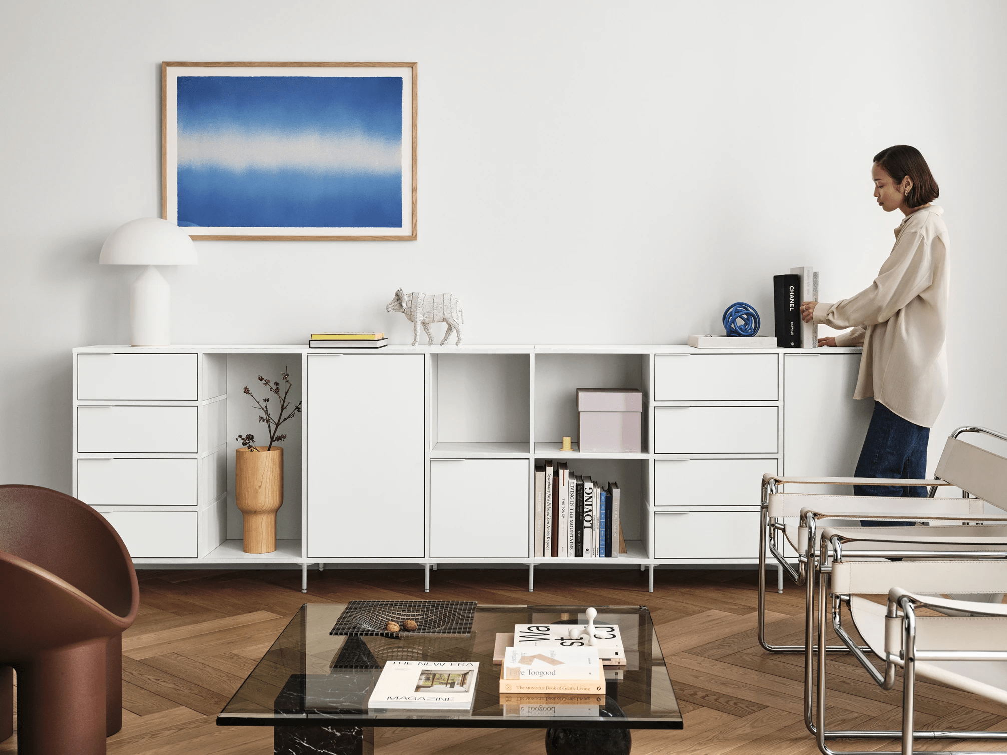 Sideboard in Weiß mit Türen und Schubladen 2