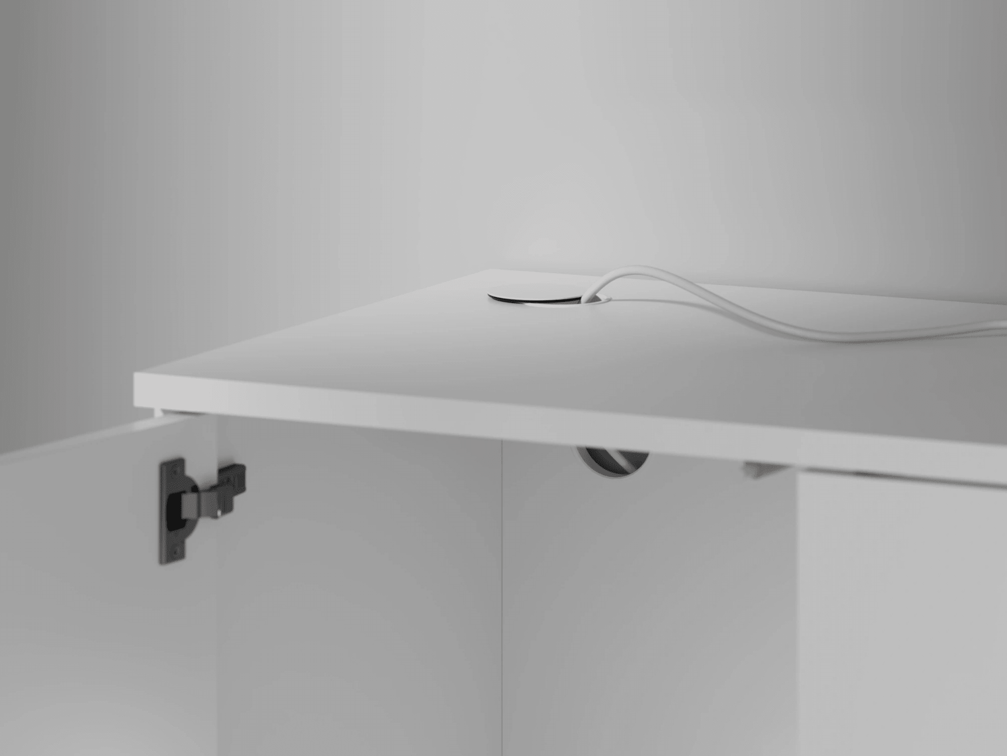 Credenza in Bianco con Cassetti Esterni 5