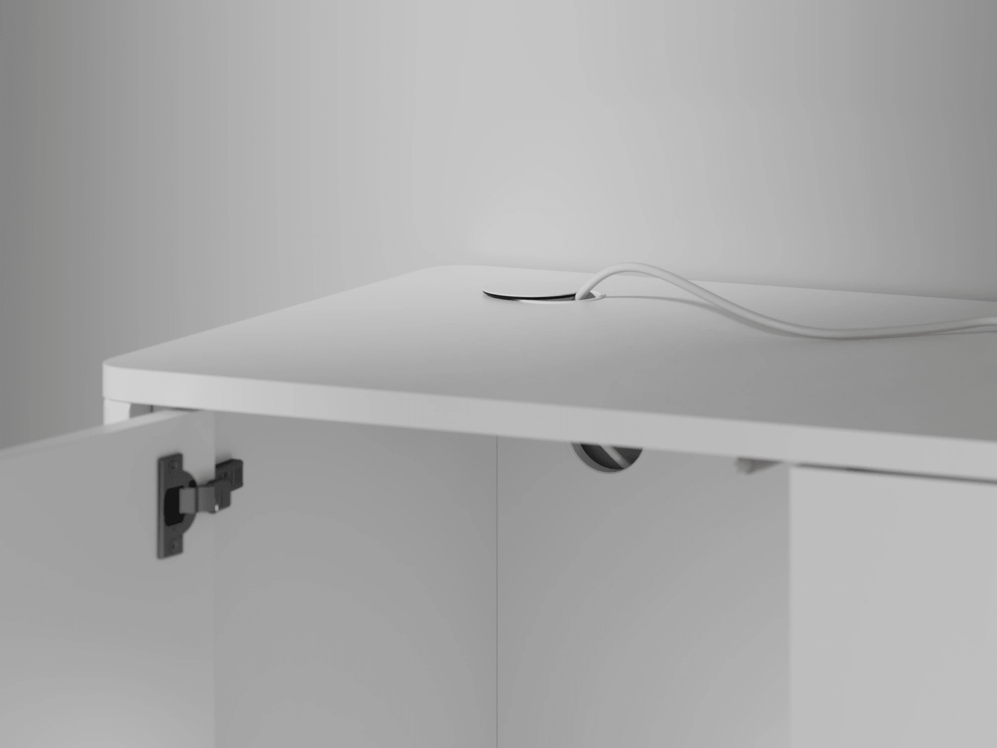 Credenza in Bianco con Cassetti Esterni 5