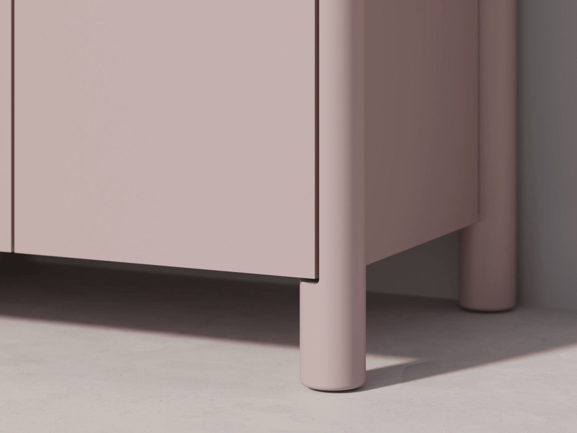 Sideboard in Pink with External Drawers 6