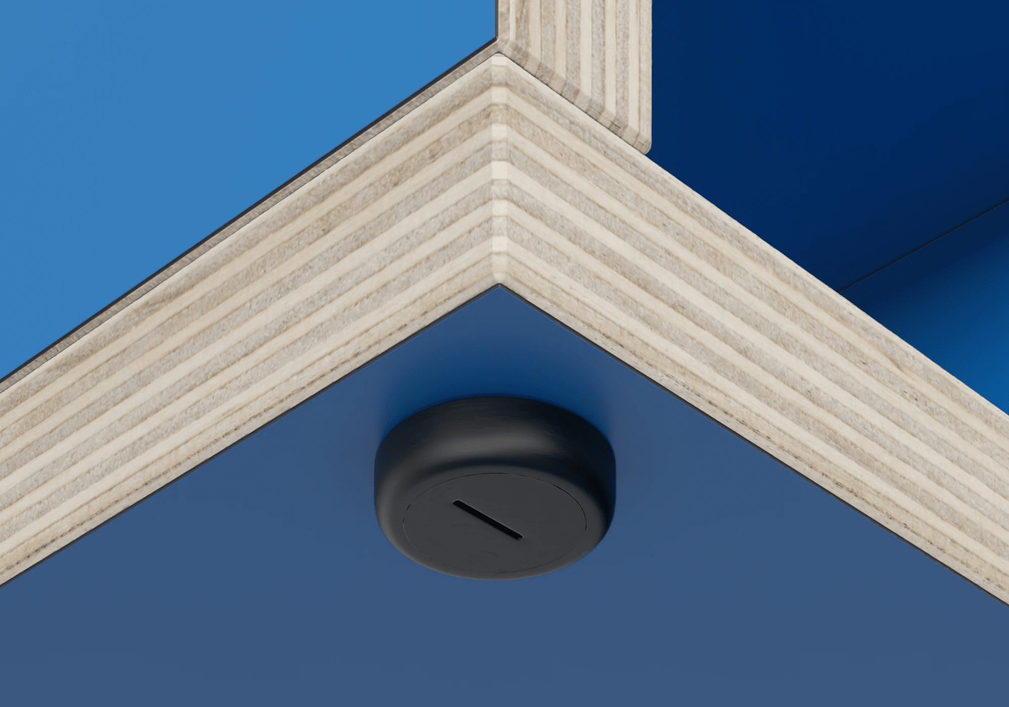 Głęboka niebieska szafka rtv z drzwiami, szufladami oraz przelotką na kable sklejka - 170x53x40cm 4