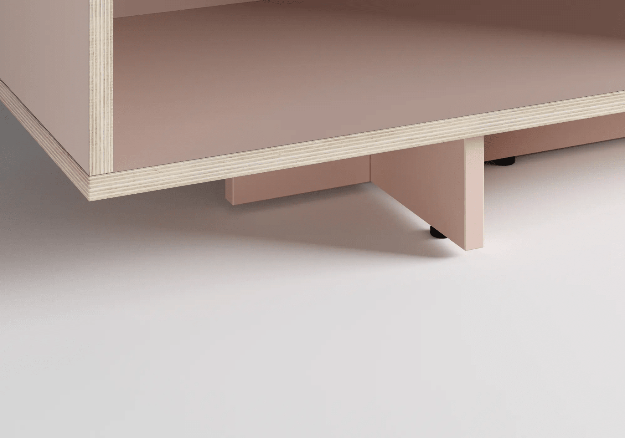 Deep Dusty Pink Plywood Tv Stand with Drawers and Cable Management plywood - 190x53x40cm 5