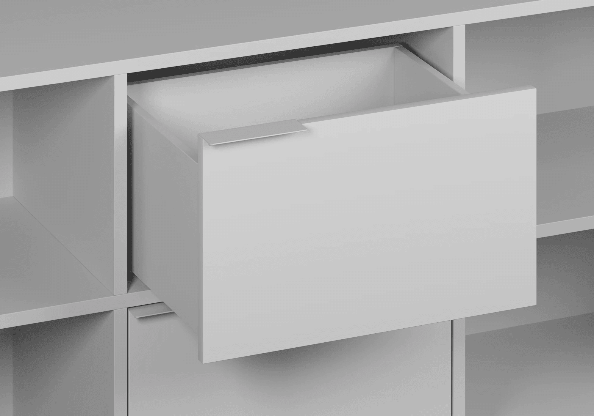 Głęboka szara szafka rtv z drzwiami oraz szufladami - 180x63x40cm 5