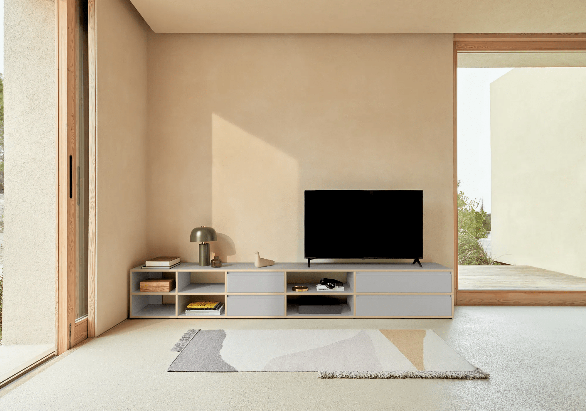 Tv Stand in Grey with Drawers 1