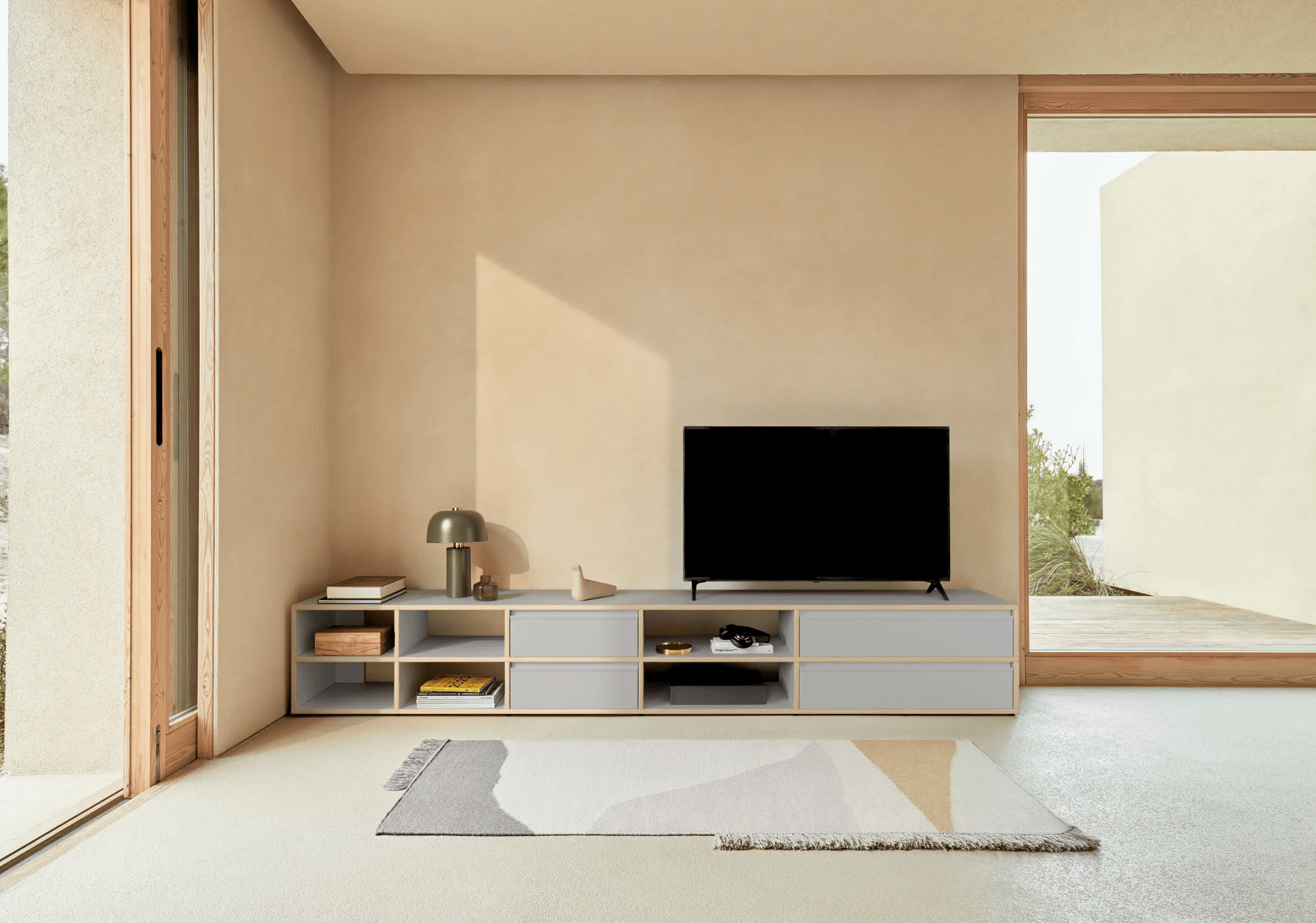 Meuble Tv en Gris avec Tiroirs 1