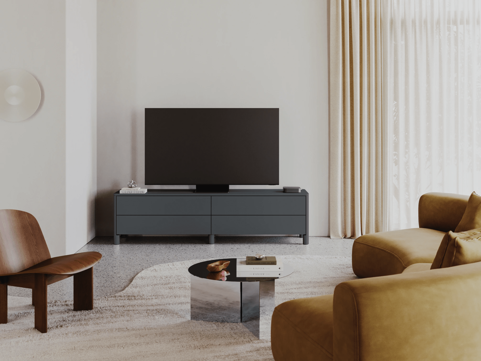 Tv Stand in Graphite 1