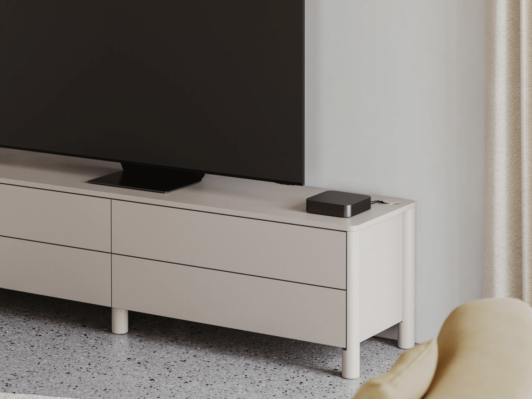 Tv Stand in Beige with External Drawers 3