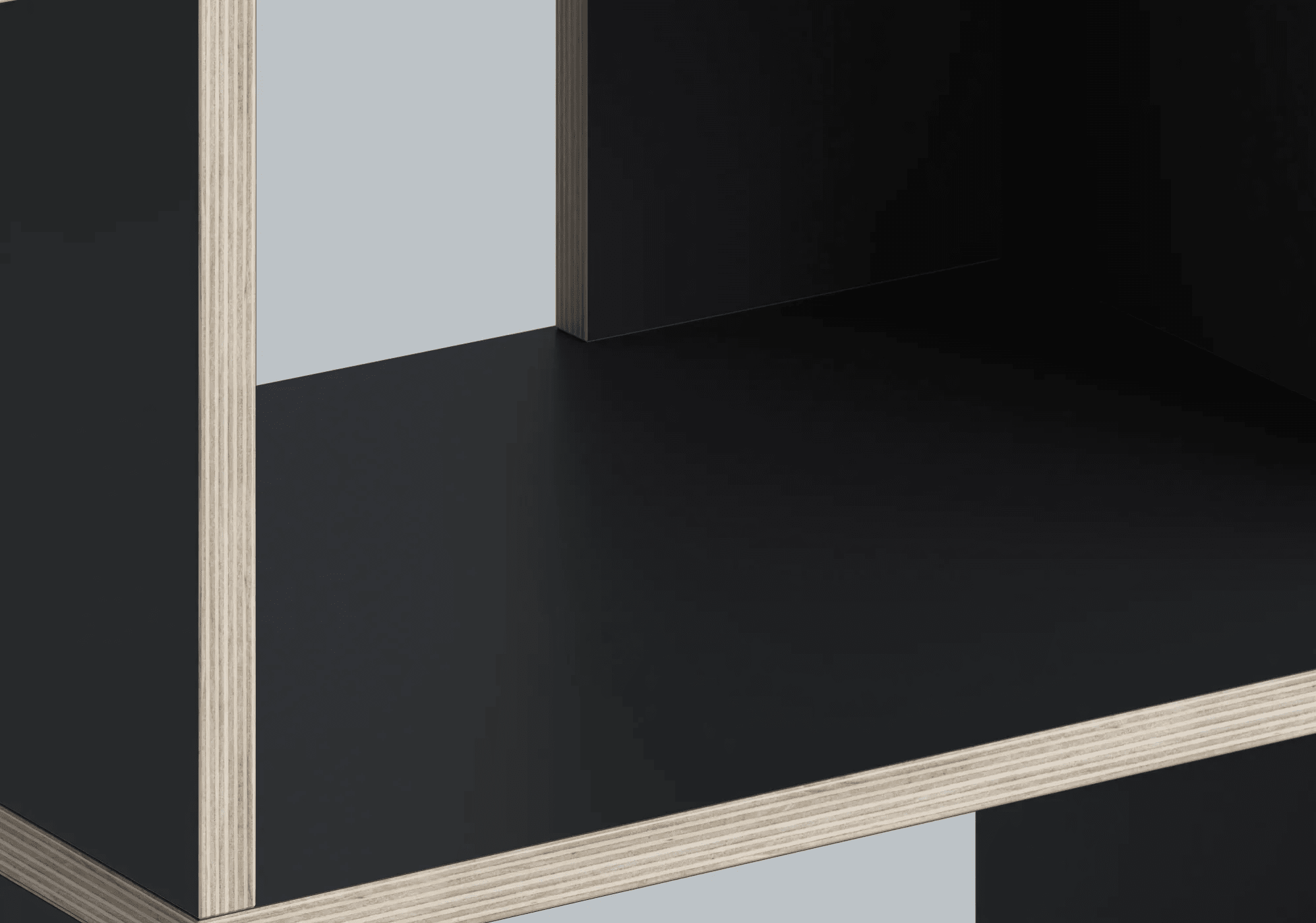 Svart Plywood Vinyllagring med Bakpaneler plywood - 127x103x40cm 7