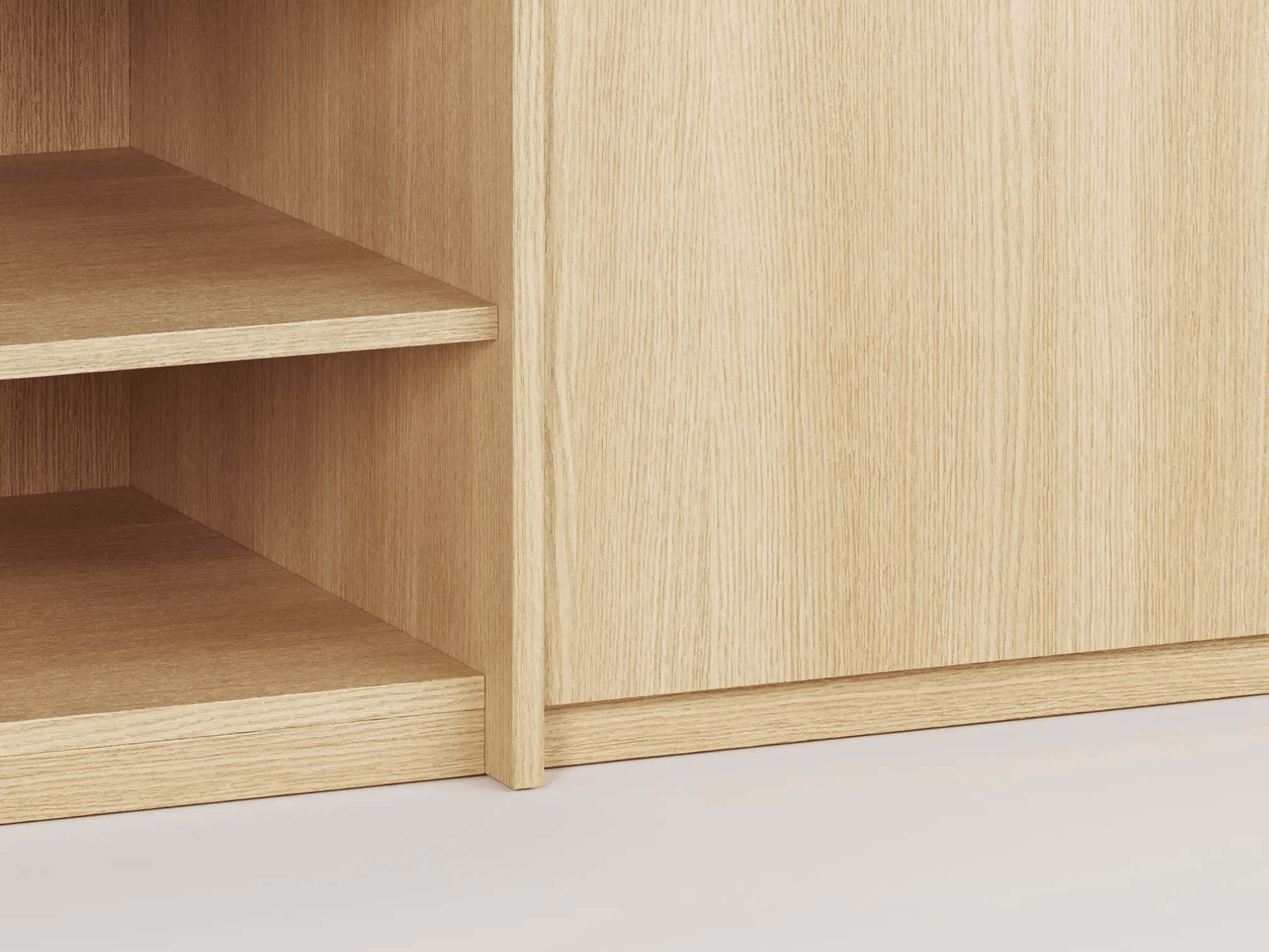 Wall Storage in Light Wood Effect with Internal and External Drawers 4